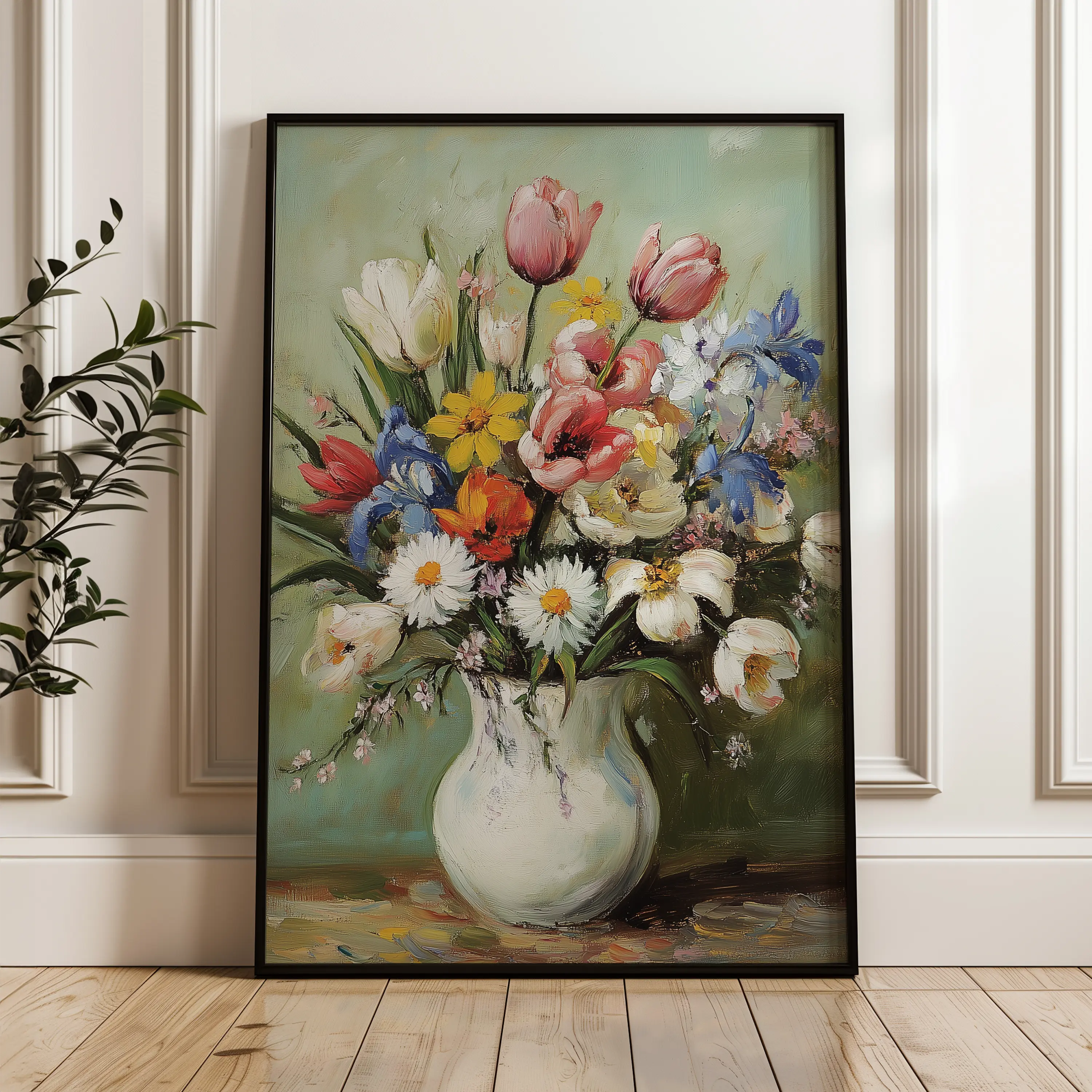 Floral Canvas Wall Art WAD1029-F 90 x 60 cm / Stretched on hidden frame