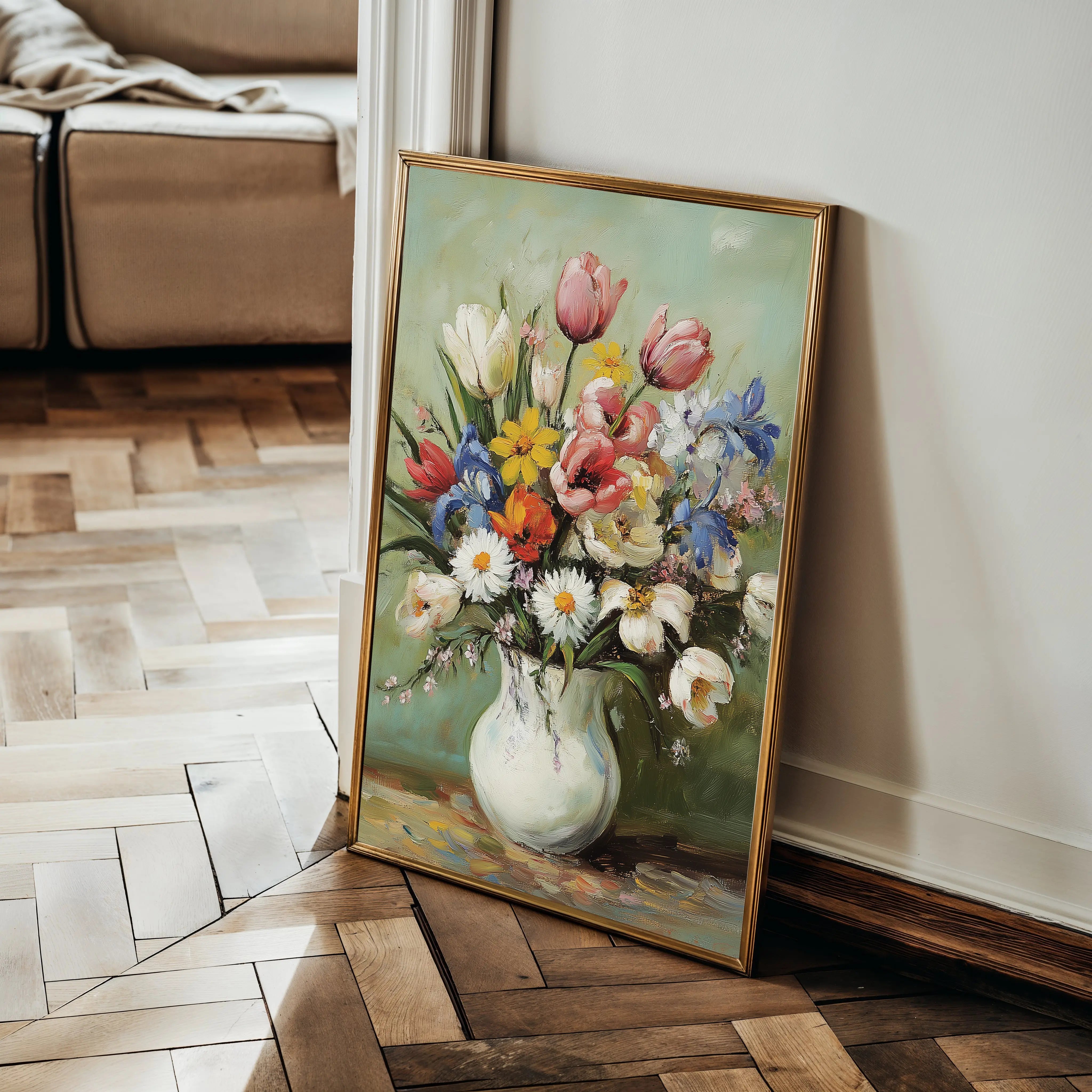 Floral Canvas Wall Art WAD1029-F 90 x 60 cm / Stretched on hidden frame