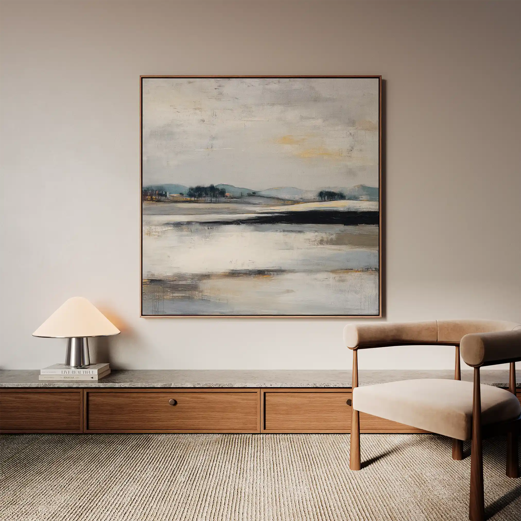 Abstract Canvas Wall Art WAD1030-A 80 x 80 cm / Stretched on hidden frame