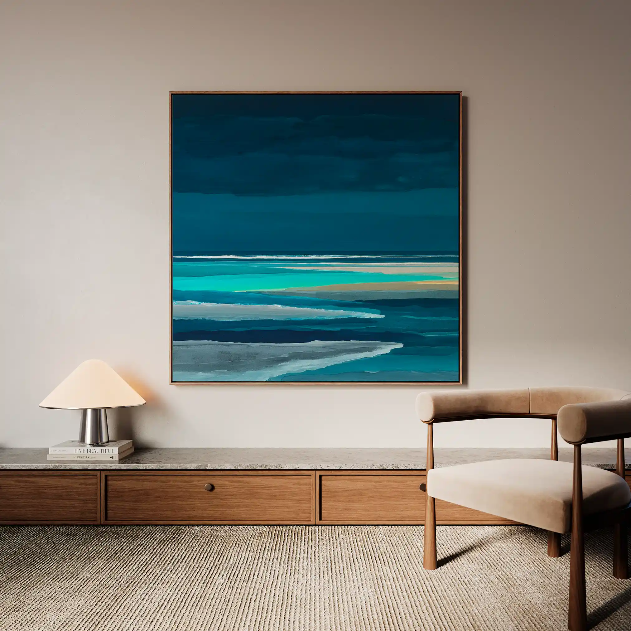 Abstract Canvas Wall Art WAD1032-A 80 x 80 cm / Stretched on hidden frame
