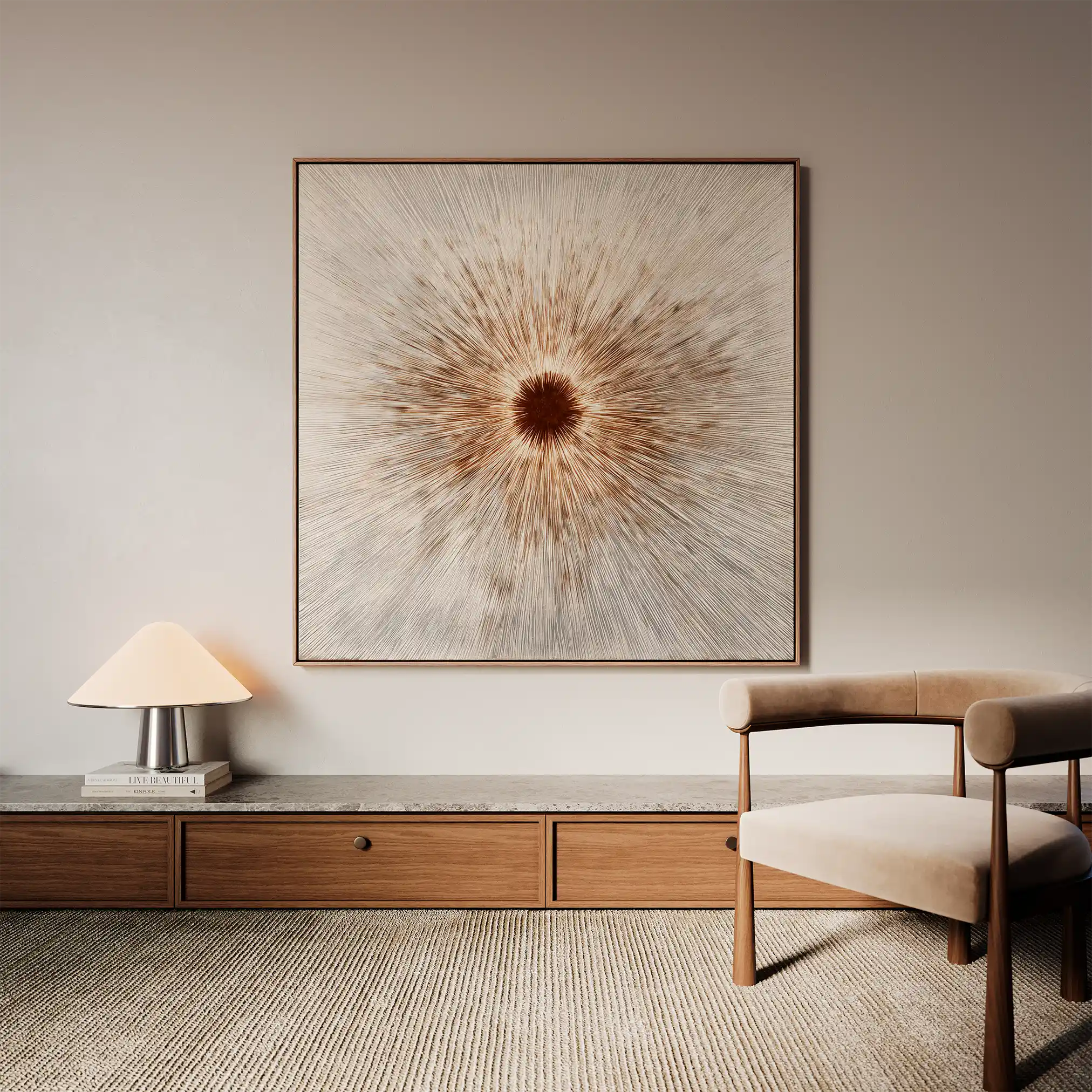 Abstract Canvas Wall Art WAD1035-A 80 x 80 cm / Stretched on hidden frame