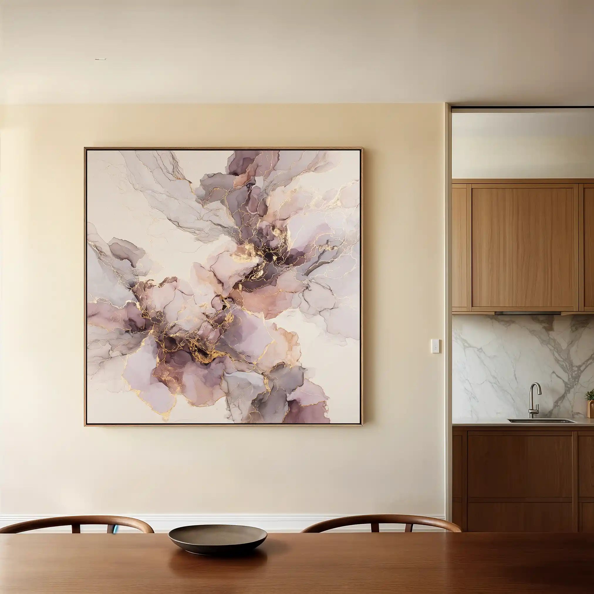 Abstract Canvas Wall Art WAD1037-A 80 x 80 cm / Stretched on hidden frame