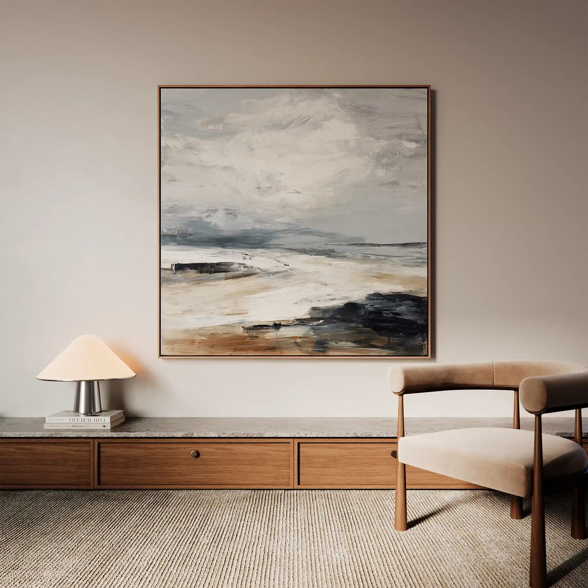 Abstract Canvas Wall Art WAD1038-A 80 x 80 cm / Stretched on hidden frame