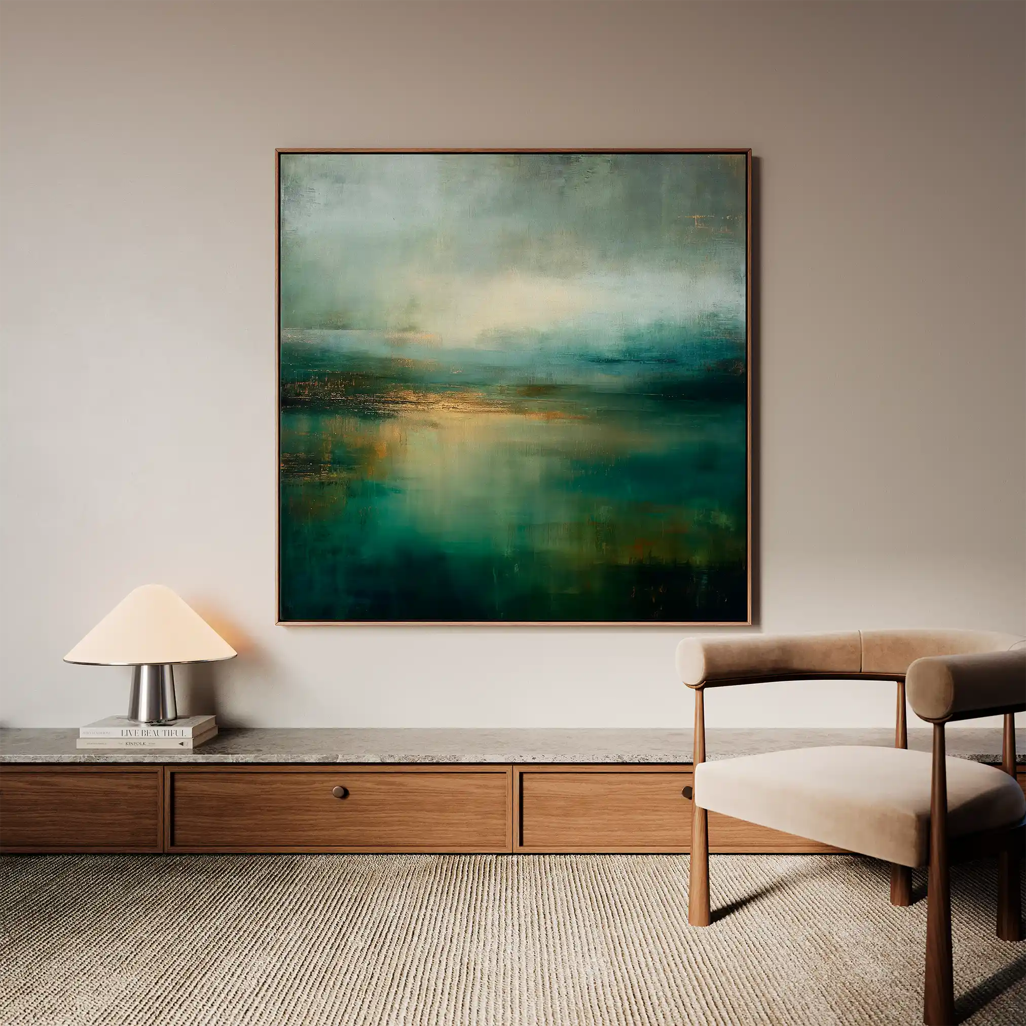 Abstract Canvas Wall Art WAD1039-A 80 x 80 cm / Stretched on hidden frame