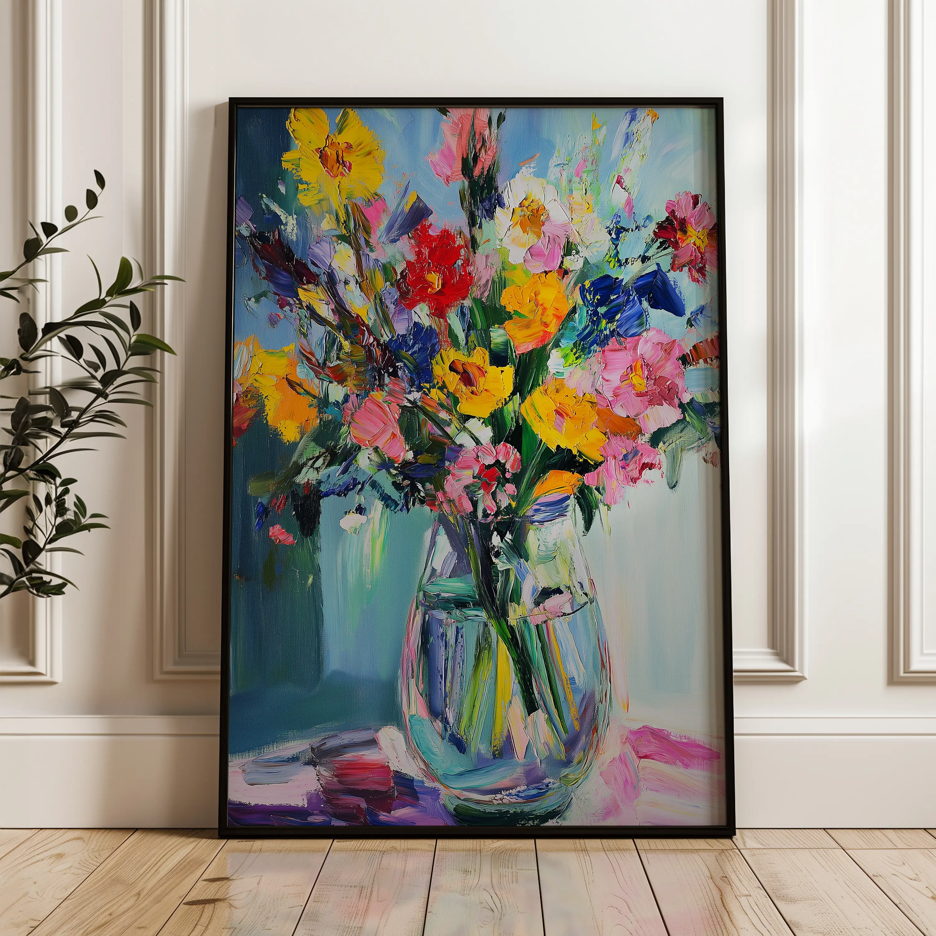 Floral Canvas Wall Art WAD1039-F 90 x 60 cm / Stretched on hidden frame