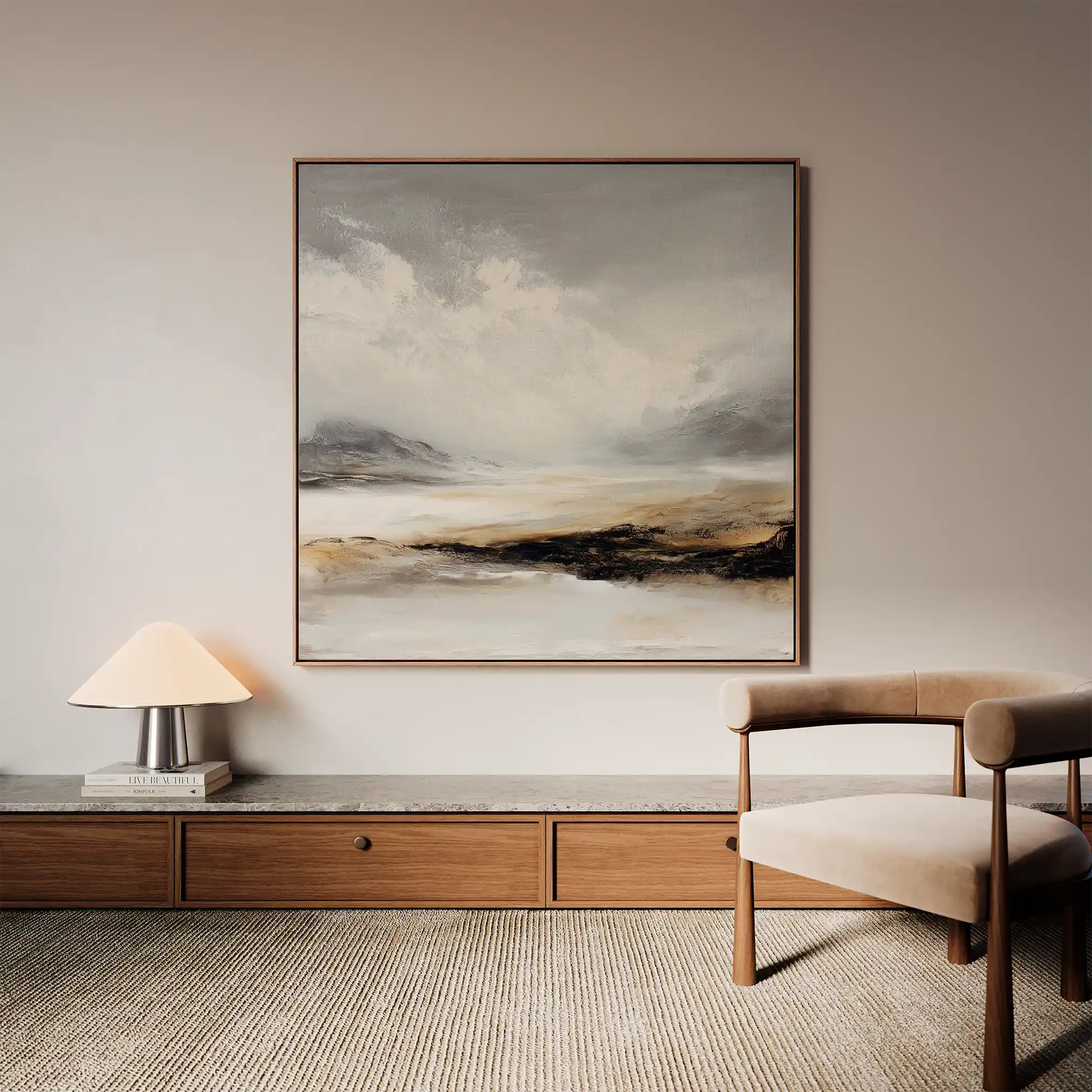 Abstract Canvas Wall Art WAD1041-A 80 x 80 cm / Stretched on hidden frame
