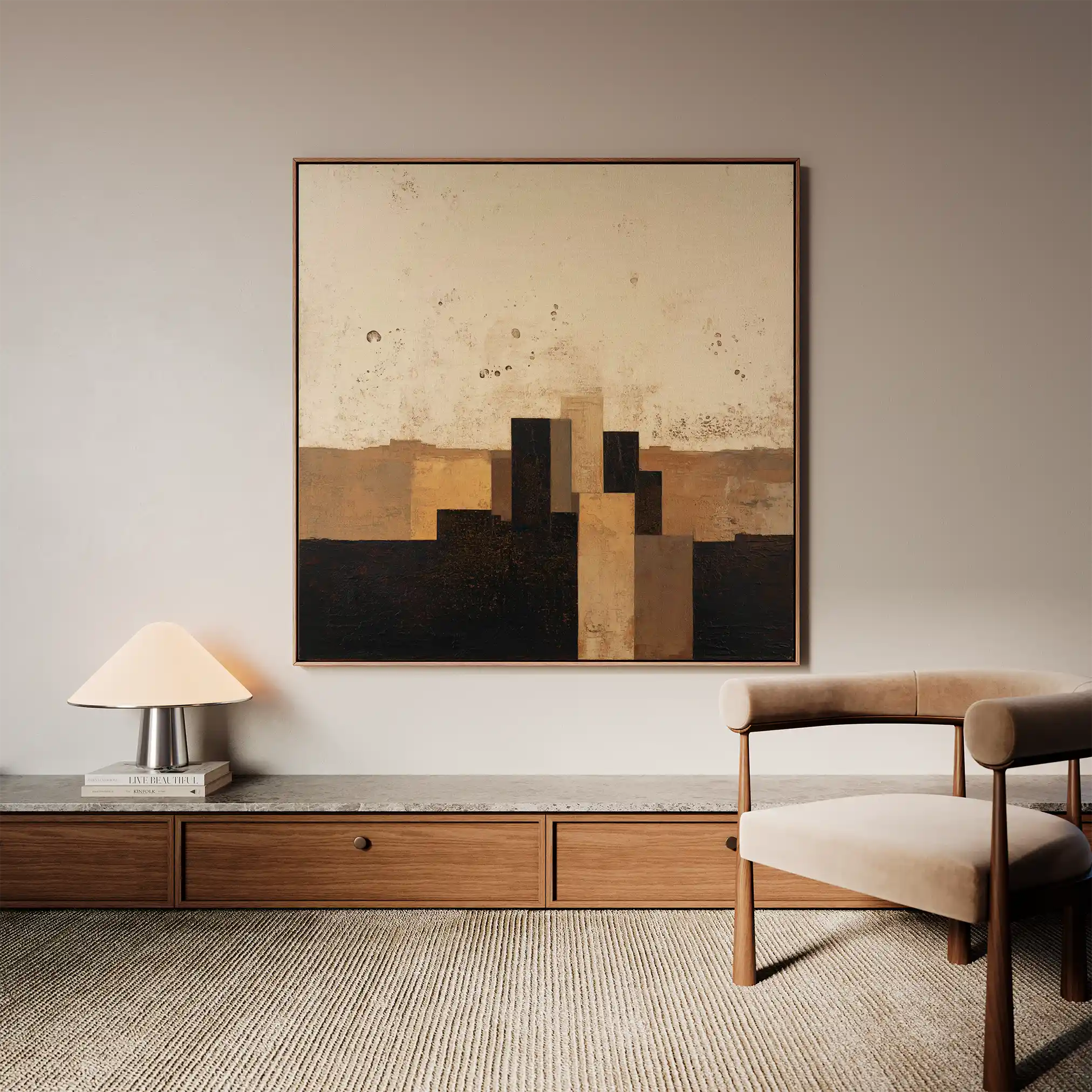 Abstract Canvas Wall Art WAD1042-A 80 x 80 cm / Stretched on hidden frame