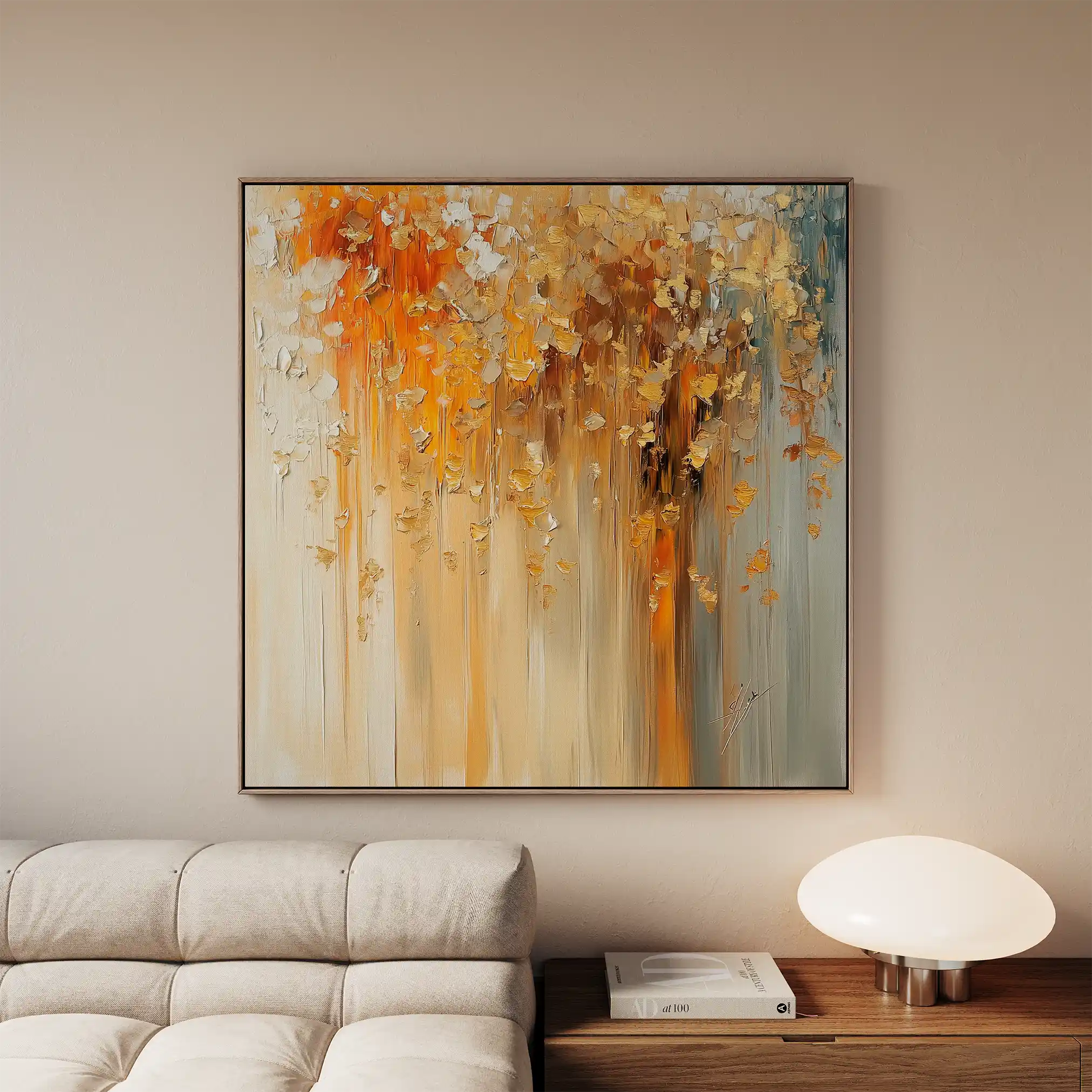 Abstract Canvas Wall Art WAD1043-A 80 x 80 cm / Stretched on hidden frame