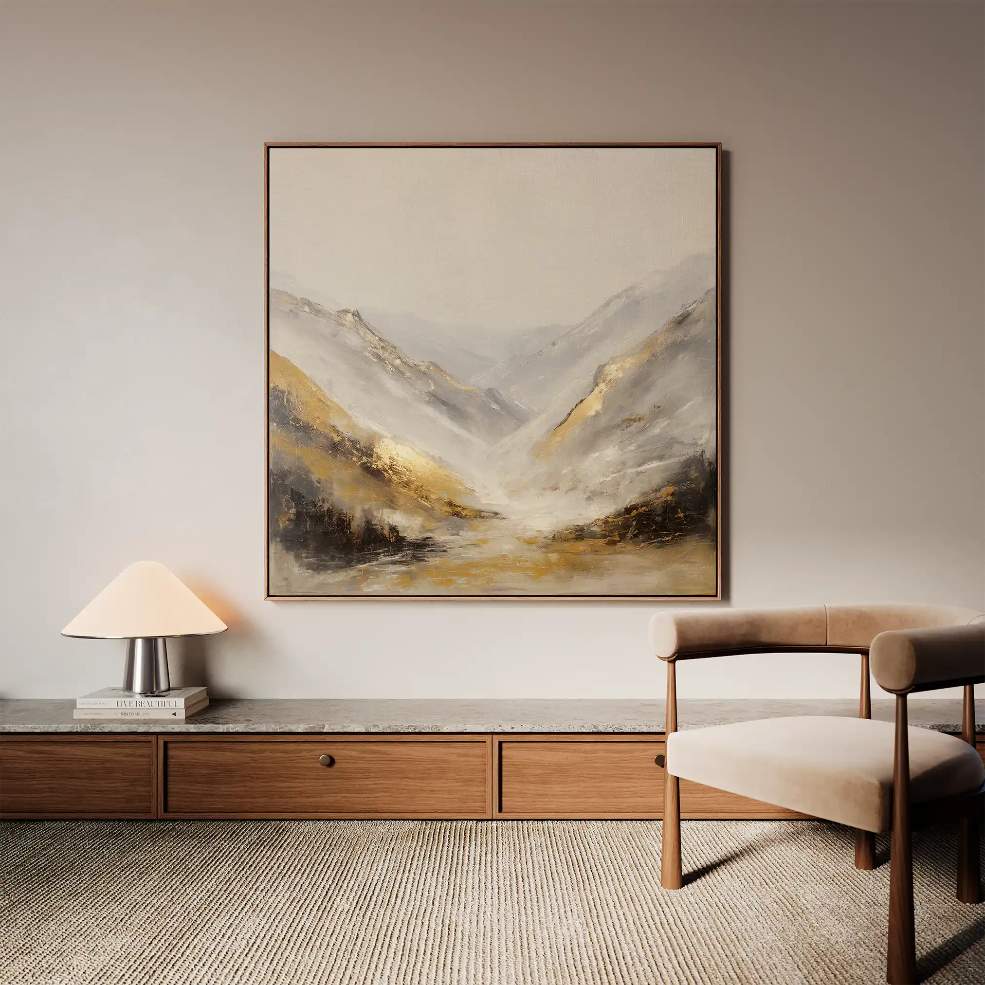 Abstract Canvas Wall Art WAD1044-A 80 x 80 cm / Stretched on hidden frame
