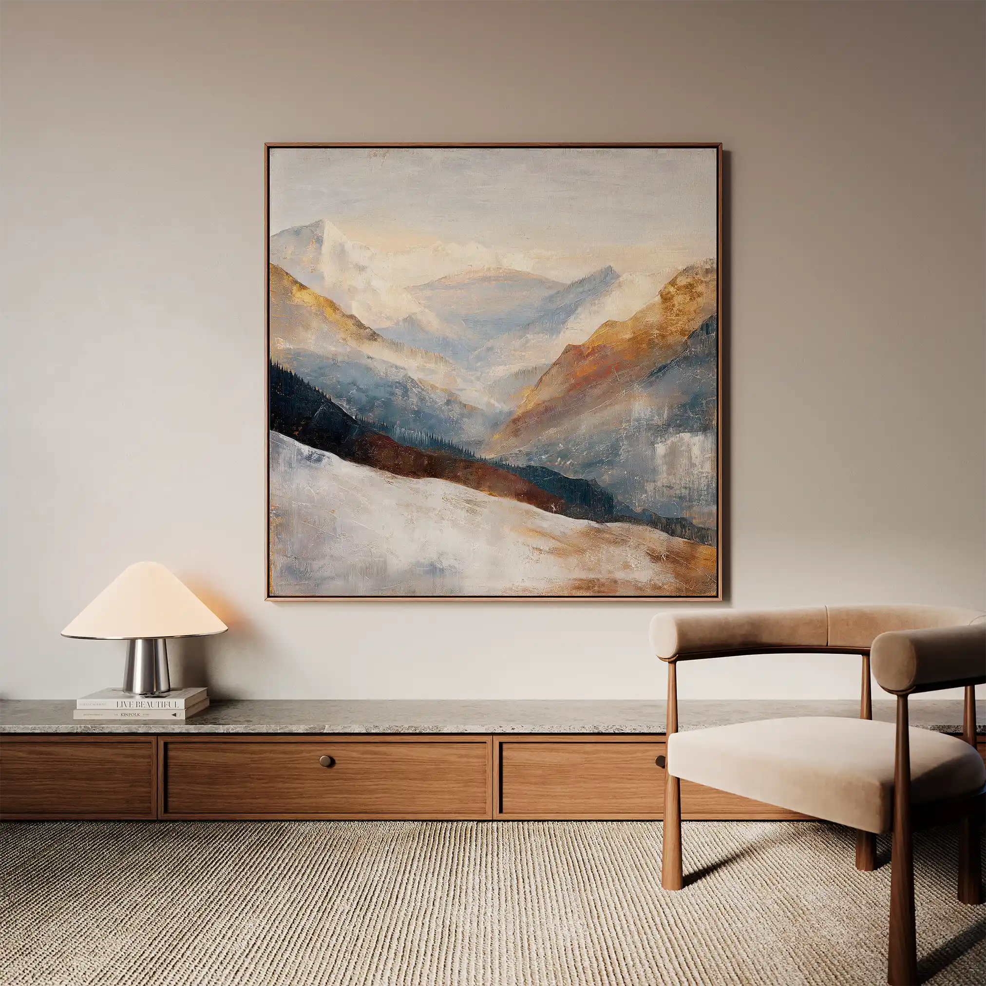 Abstract Canvas Wall Art WAD1045-A 80 x 80 cm / Stretched on hidden frame