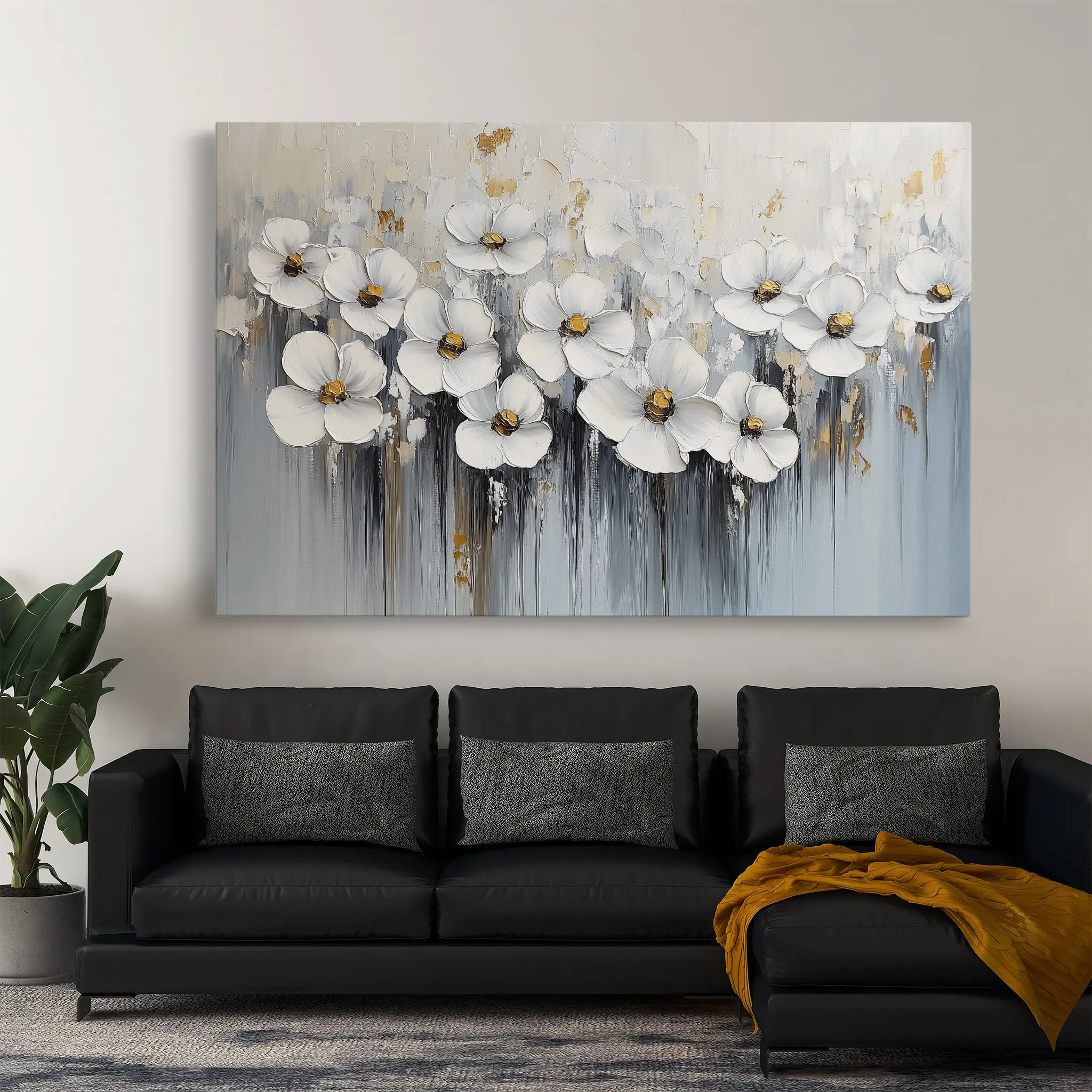 Floral Canvas Wall Art WAD1045-F 90 x 60 cm / Stretched on hidden frame