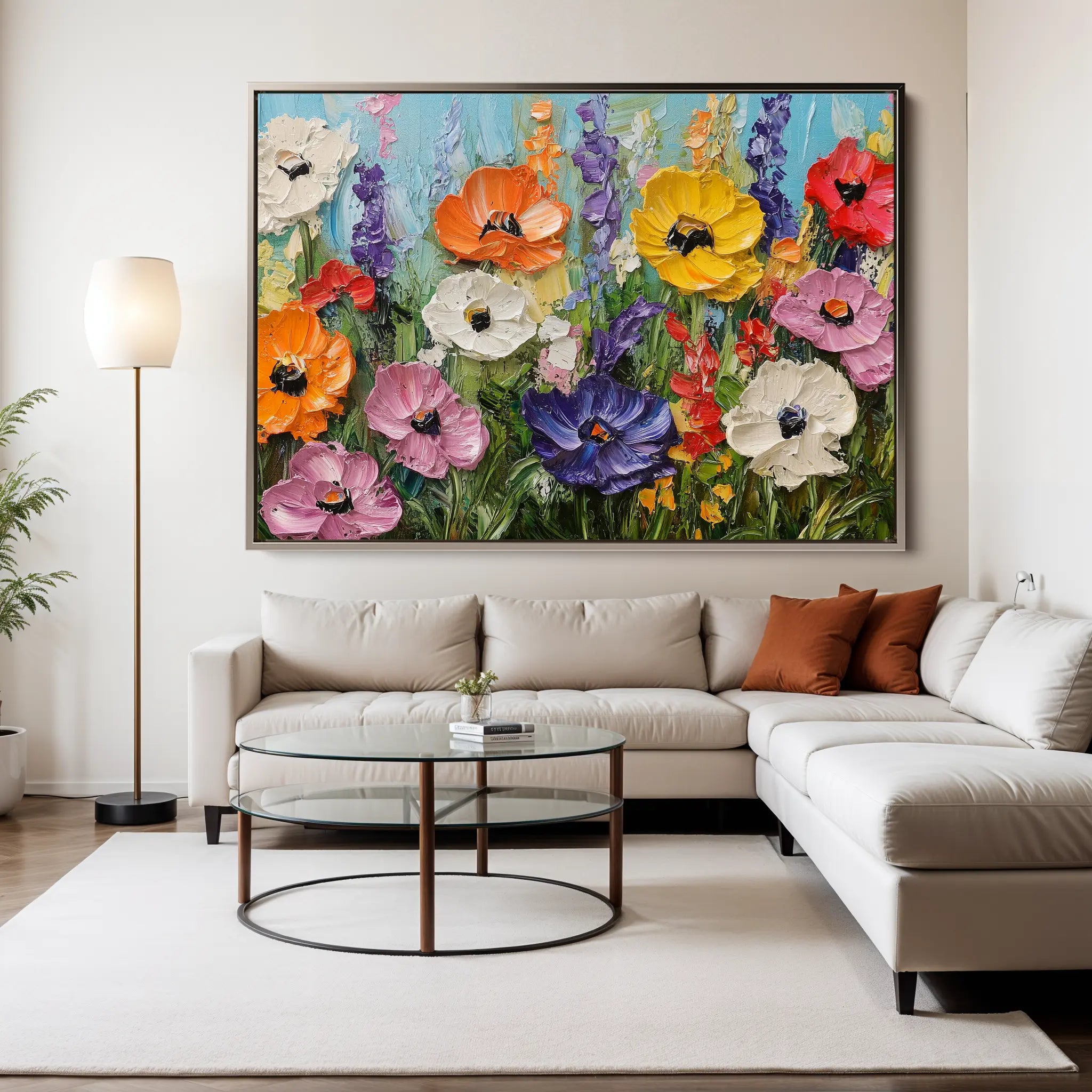 Floral Canvas Wall Art WAD1046-F 90 x 60 cm / Stretched on hidden frame