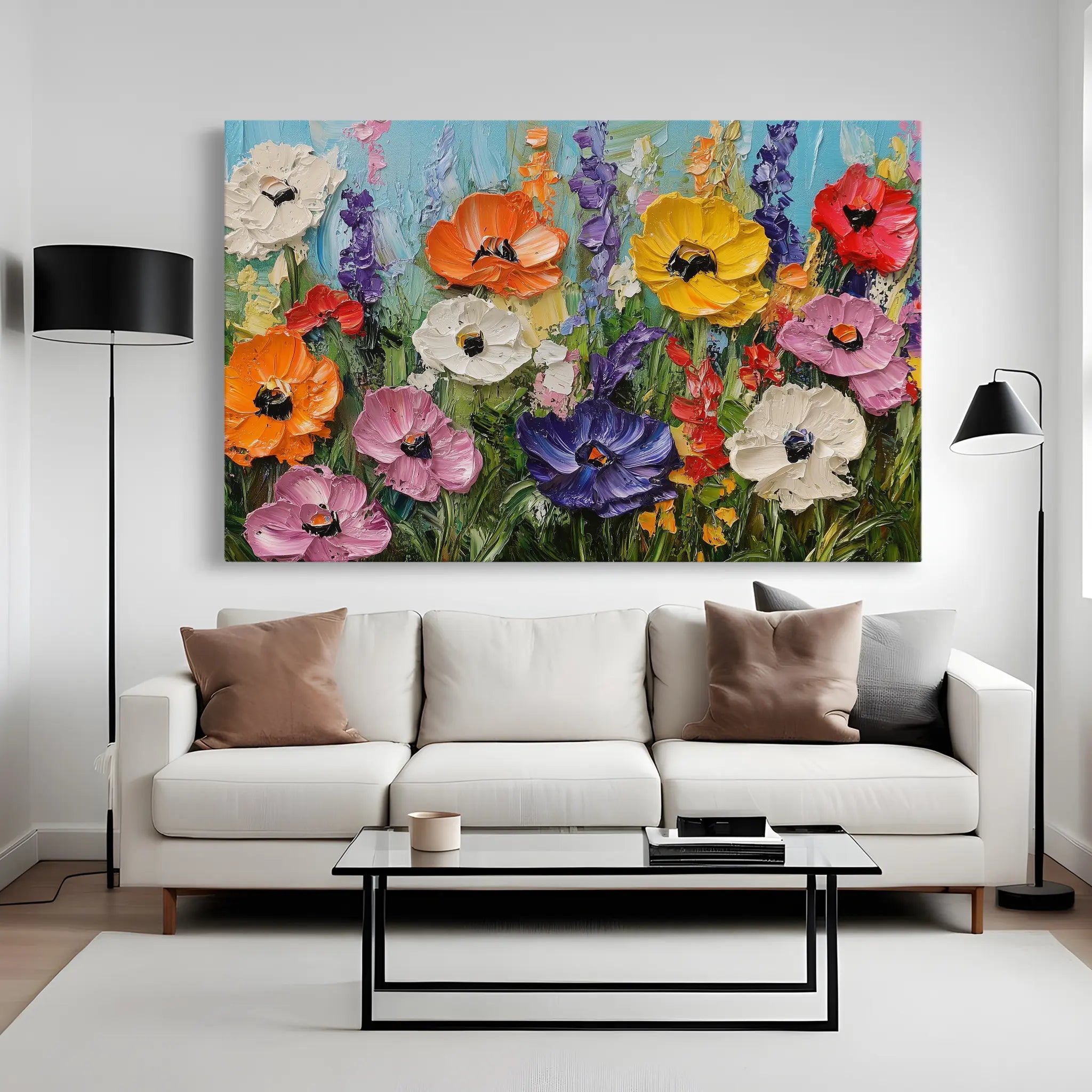 Floral Canvas Wall Art WAD1046-F 90 x 60 cm / Stretched on hidden frame