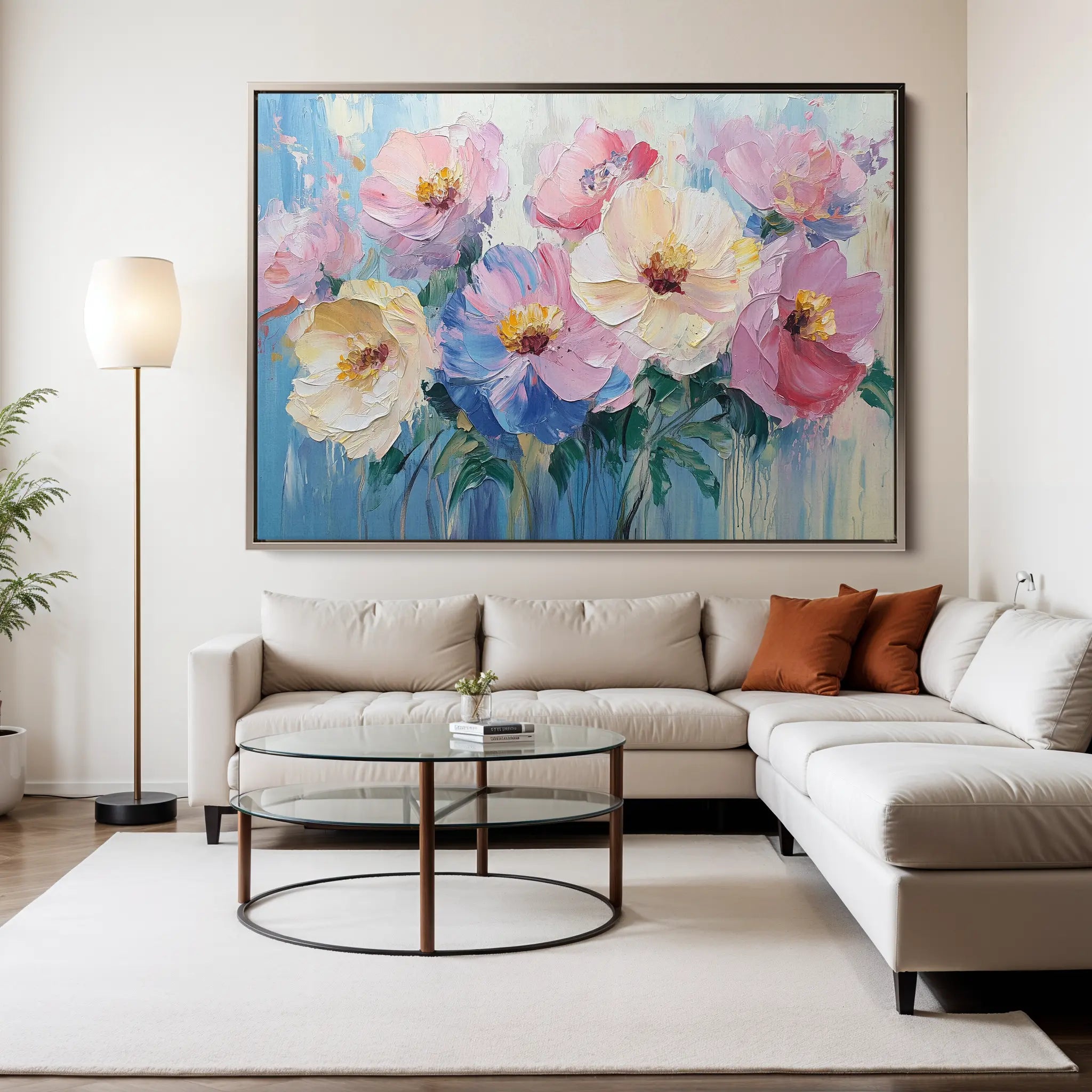 Floral Canvas Wall Art WAD1047-F 90 x 60 cm / Stretched on hidden frame