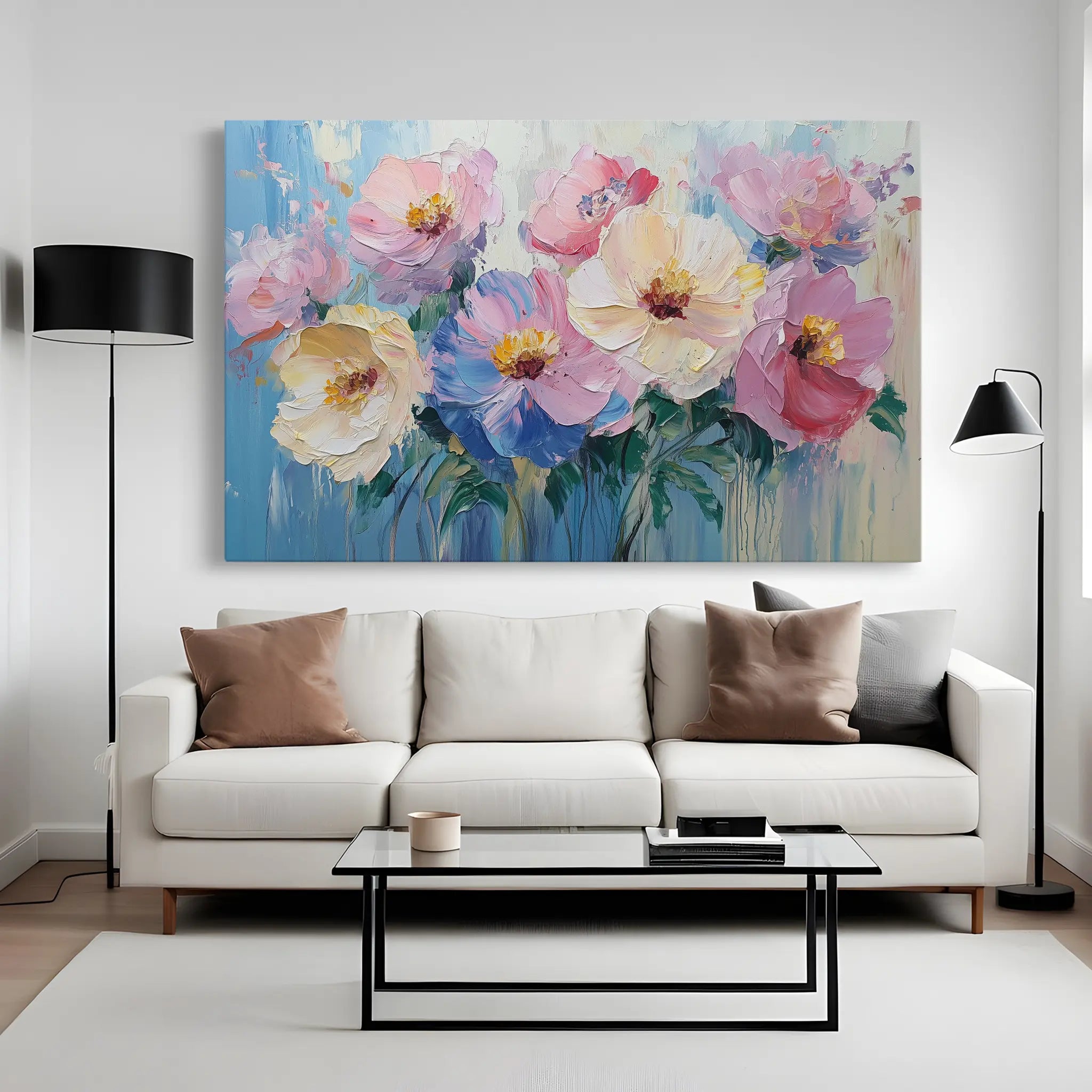 Floral Canvas Wall Art WAD1047-F 90 x 60 cm / Stretched on hidden frame