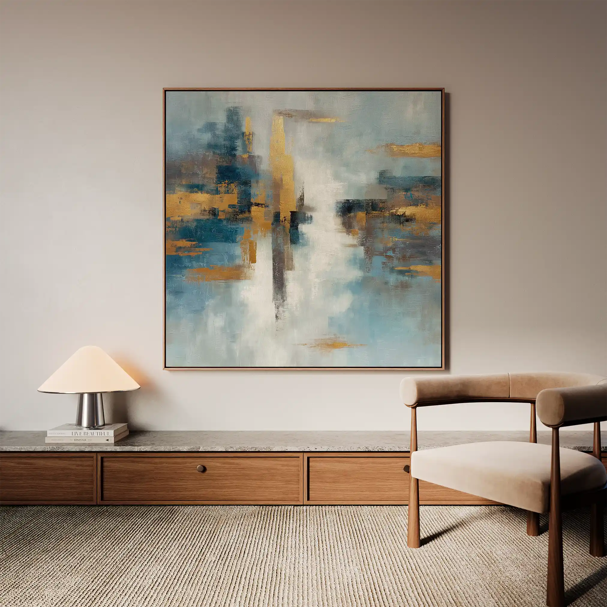 Abstract Canvas Wall Art WAD1048-A 80 x 80 cm / Stretched on hidden frame