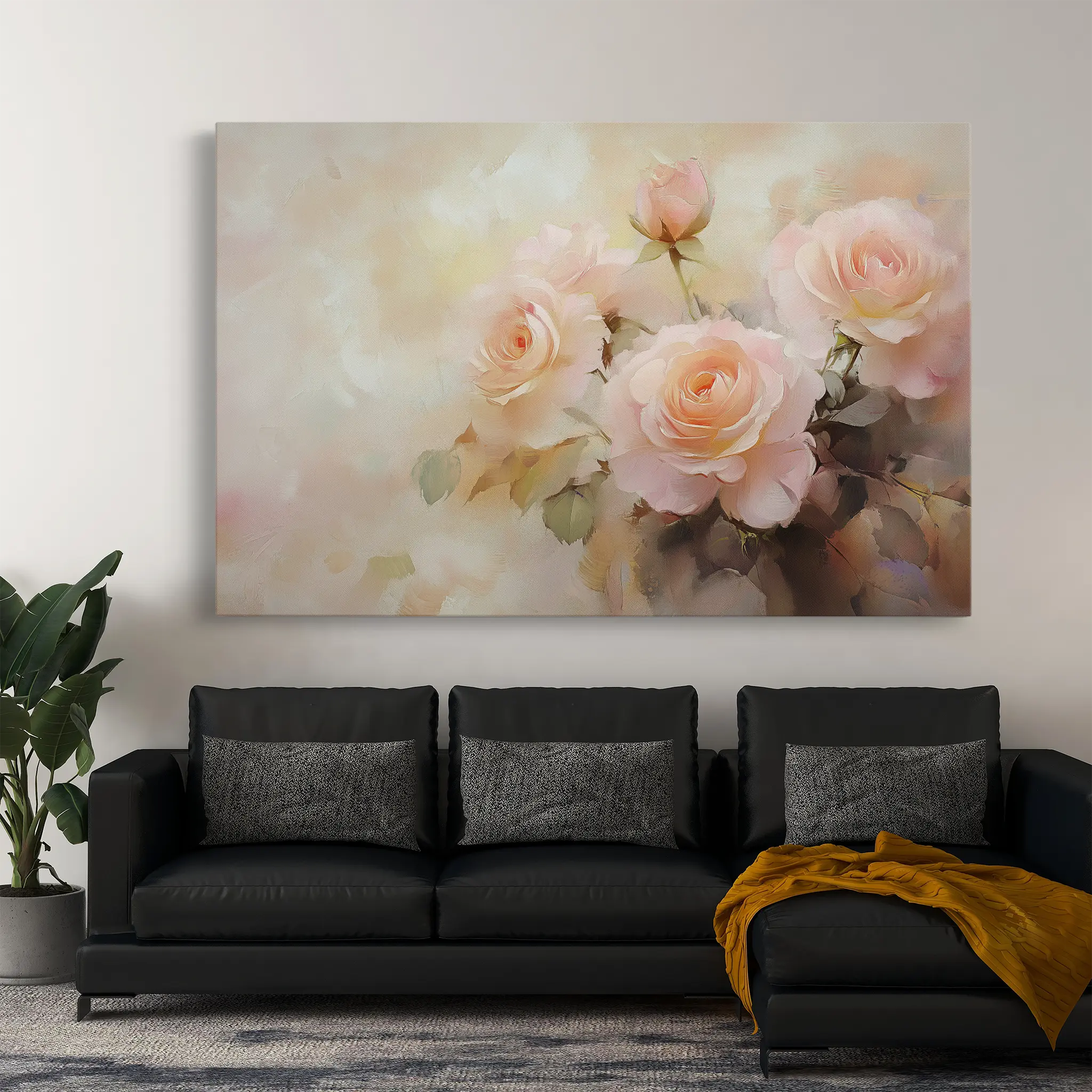 Floral Canvas Wall Art WAD1048-F 90 x 60 cm / Stretched on hidden frame