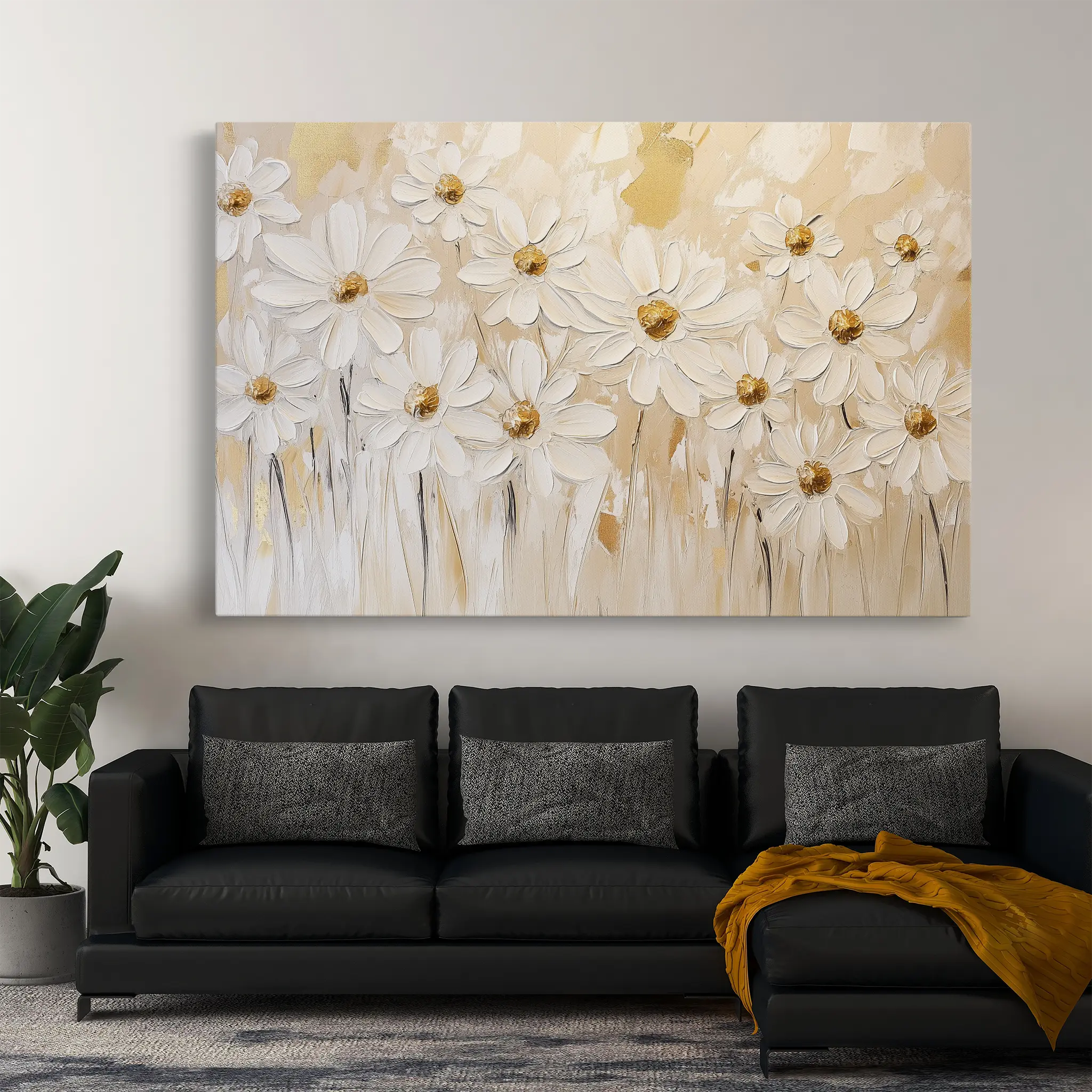 Floral Canvas Wall Art WAD1050-F 90 x 60 cm / Stretched on hidden frame