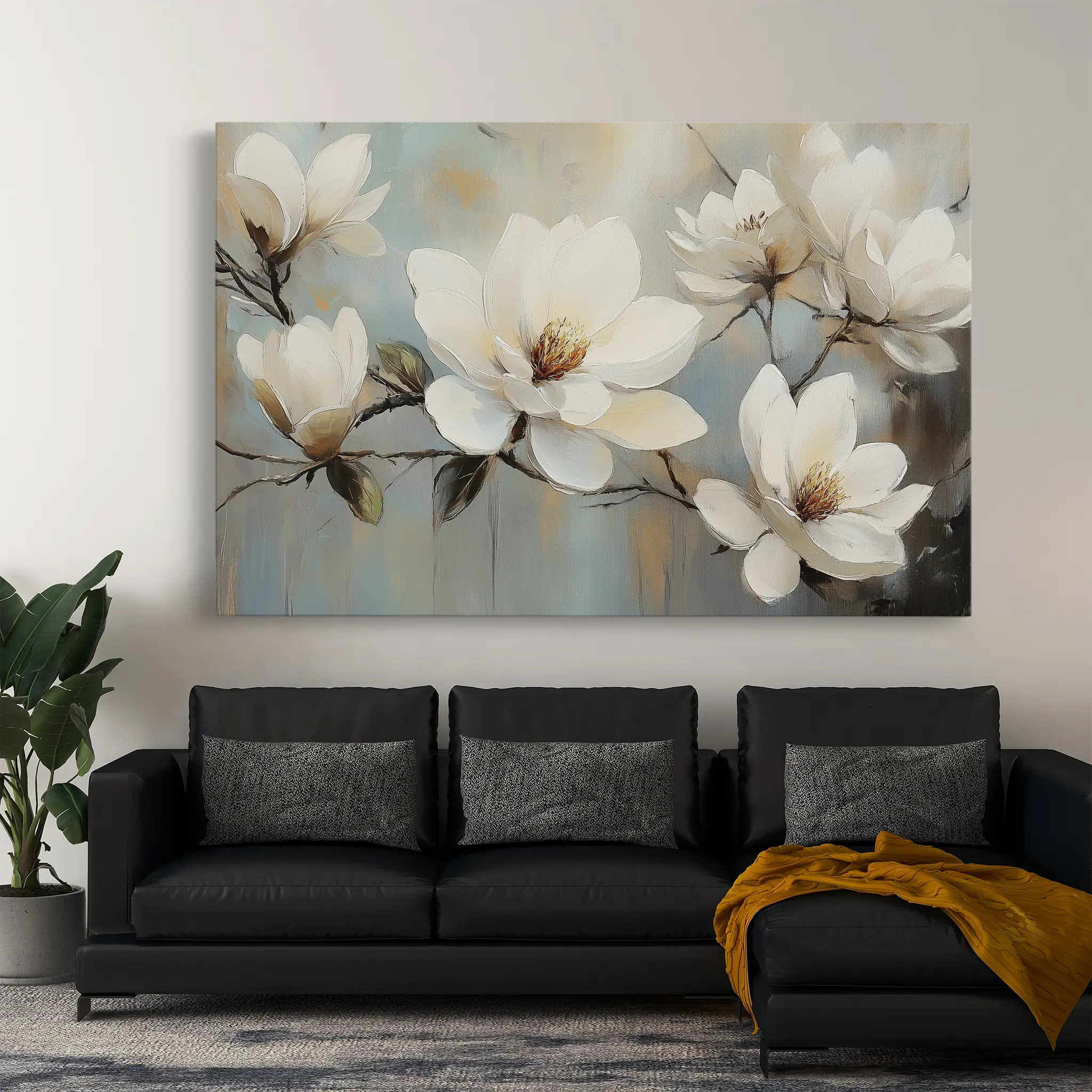 Floral Canvas Wall Art WAD1052-F 90 x 60 cm / Stretched on hidden frame