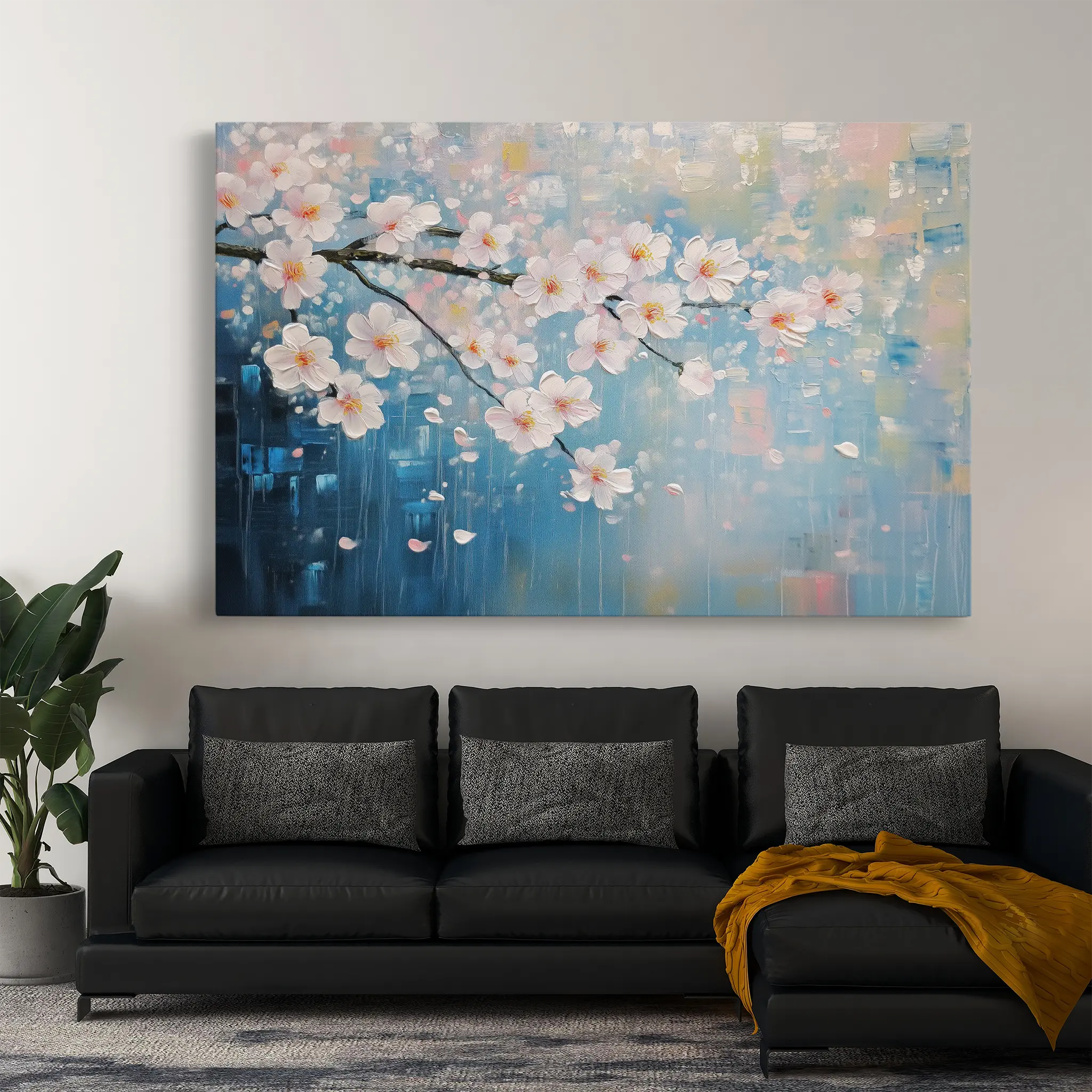 Floral Canvas Wall Art WAD1055-F 90 x 60 cm / Stretched on hidden frame