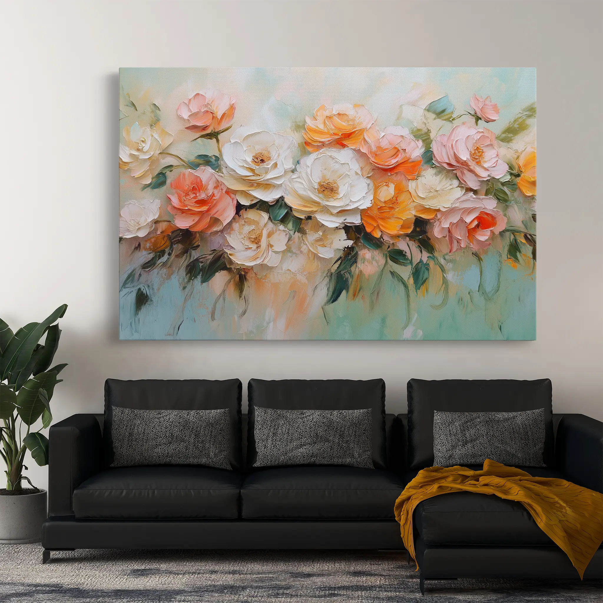 Floral Canvas Wall Art WAD1056-F 90 x 60 cm / Stretched on hidden frame