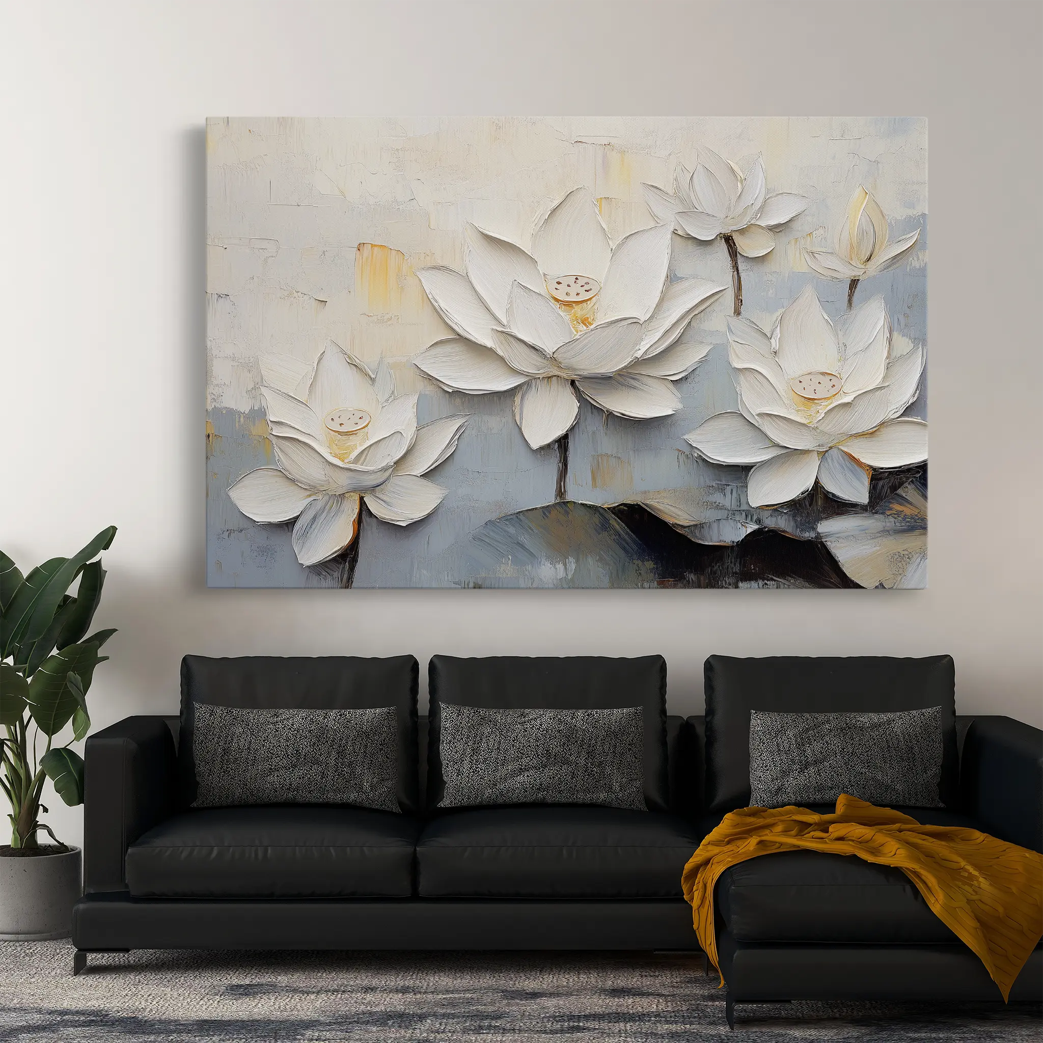 Floral Canvas Wall Art WAD1057-F 90 x 60 cm / Stretched on hidden frame