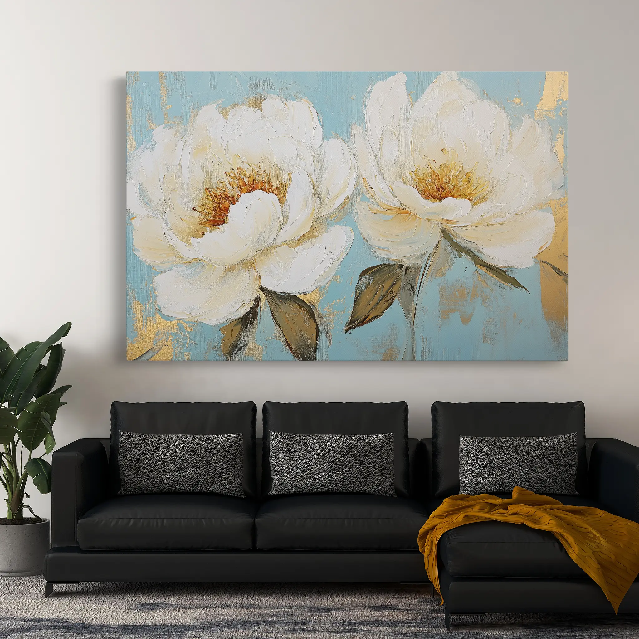 Floral Canvas Wall Art WAD1059-F 90 x 60 cm / Stretched on hidden frame