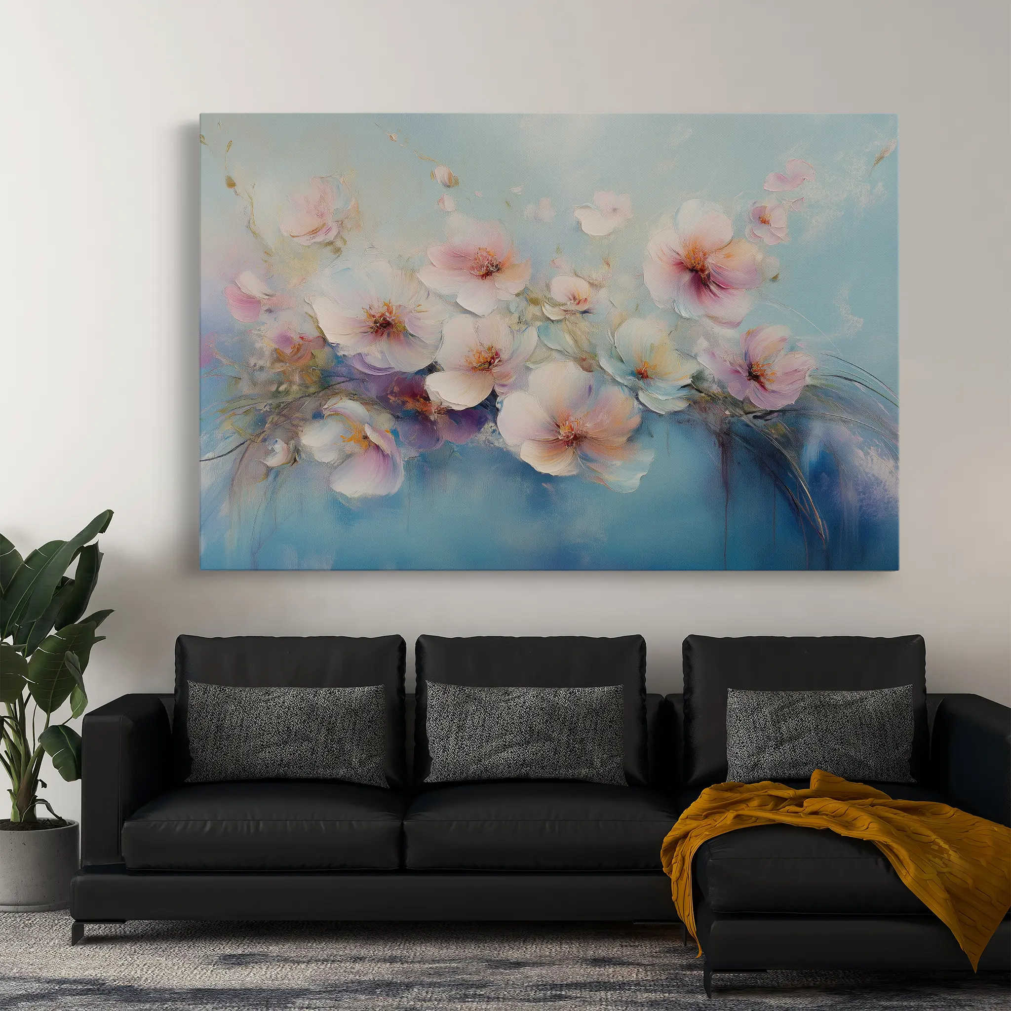 Floral Canvas Wall Art WAD1060-F 90 x 60 cm / Stretched on hidden frame