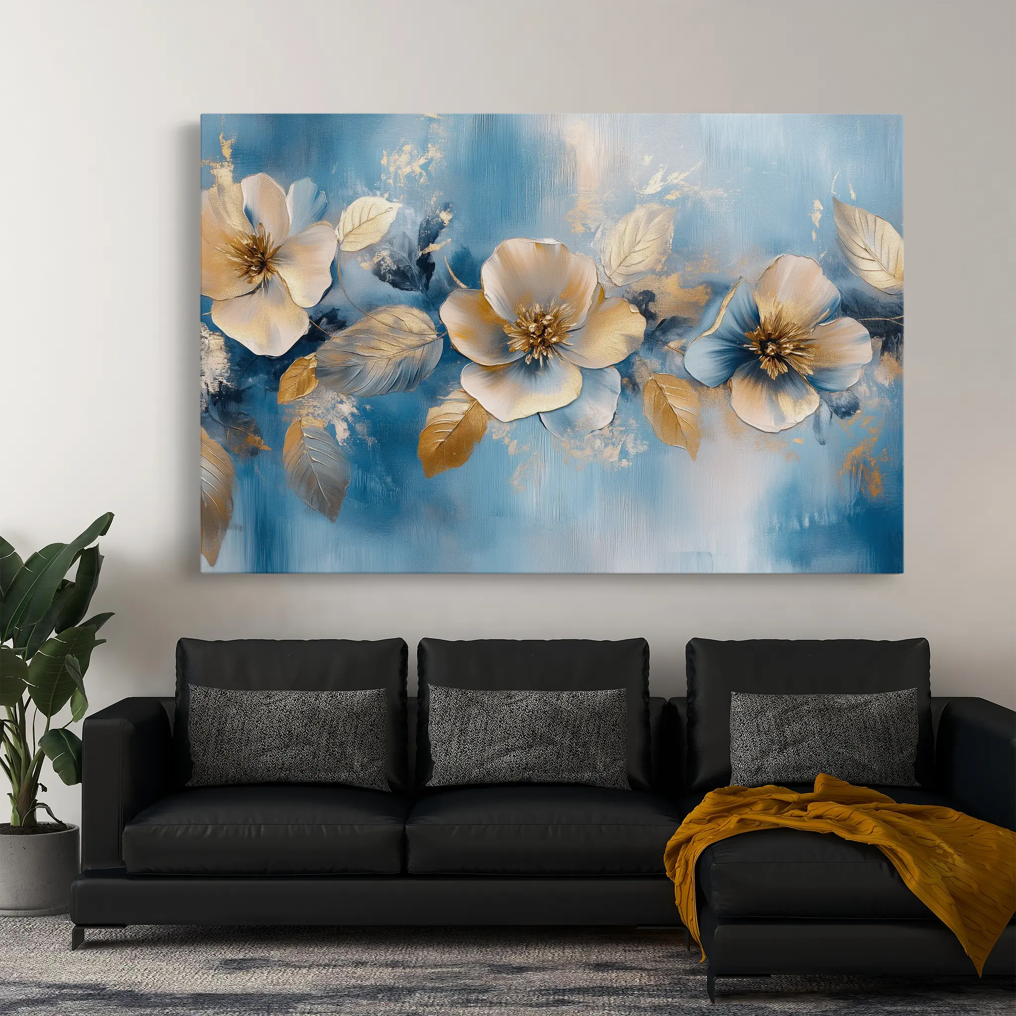 Floral Canvas Wall Art WAD1062-F 90 x 60 cm / Stretched on hidden frame