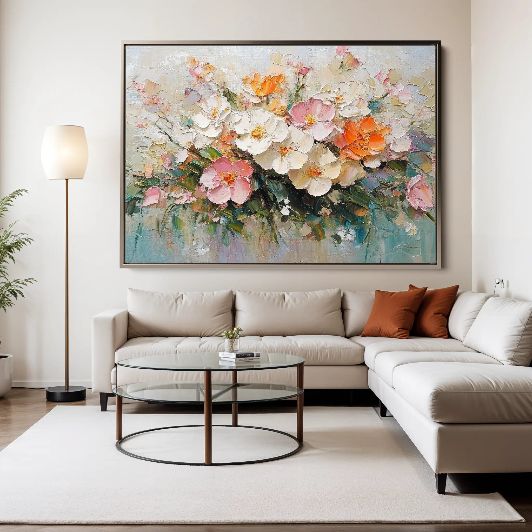 Floral Canvas Wall Art WAD1063-F 90 x 60 cm / Stretched on hidden frame