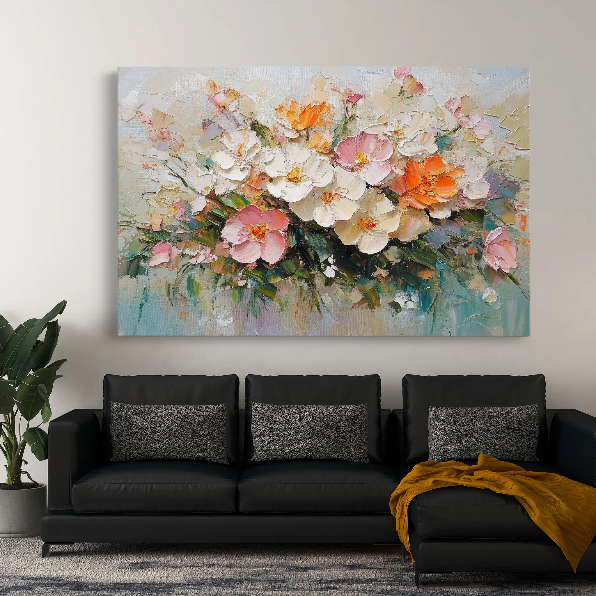 Floral Canvas Wall Art WAD1063-F 90 x 60 cm / Stretched on hidden frame