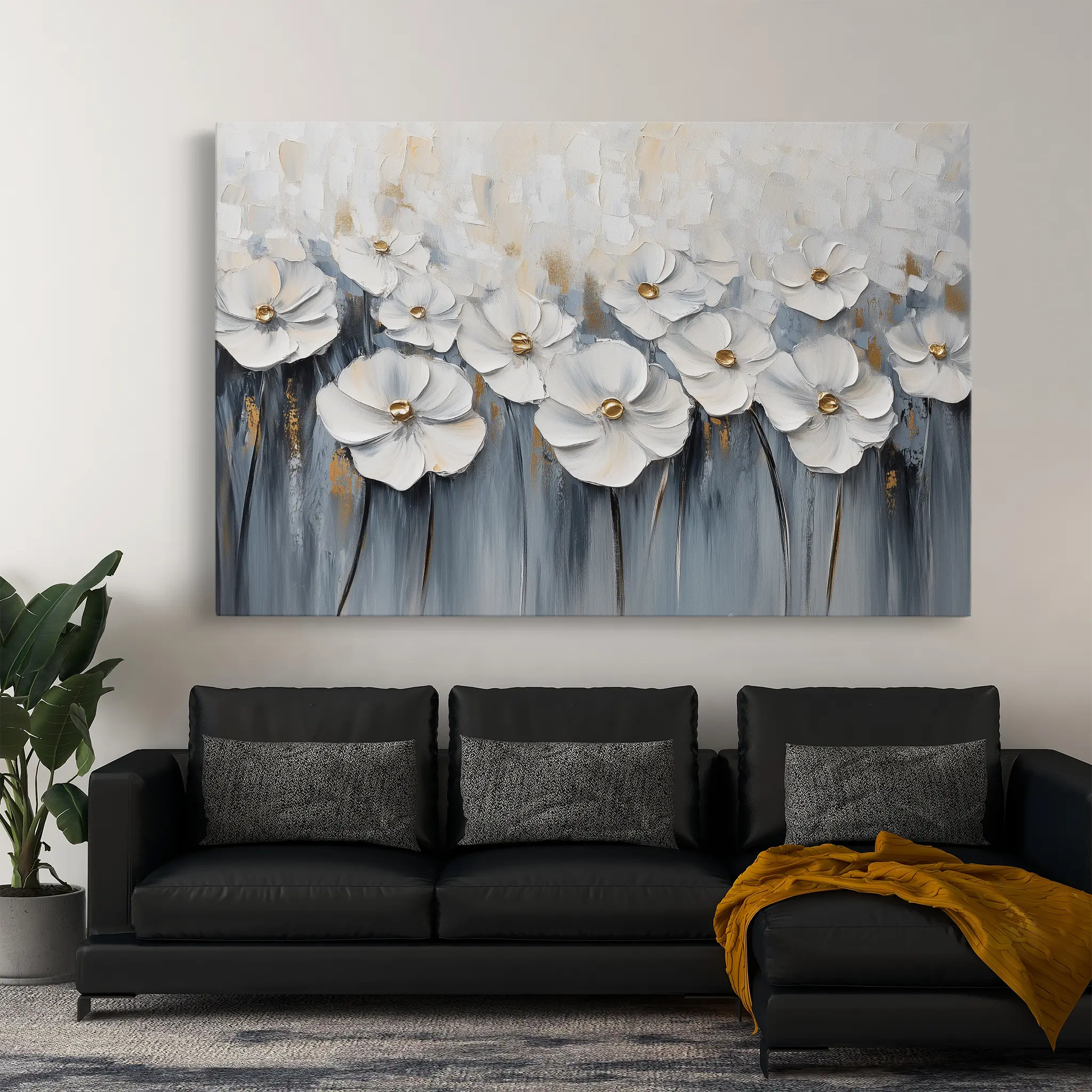 Floral Canvas Wall Art WAD1064-F 90 x 60 cm / Stretched on hidden frame