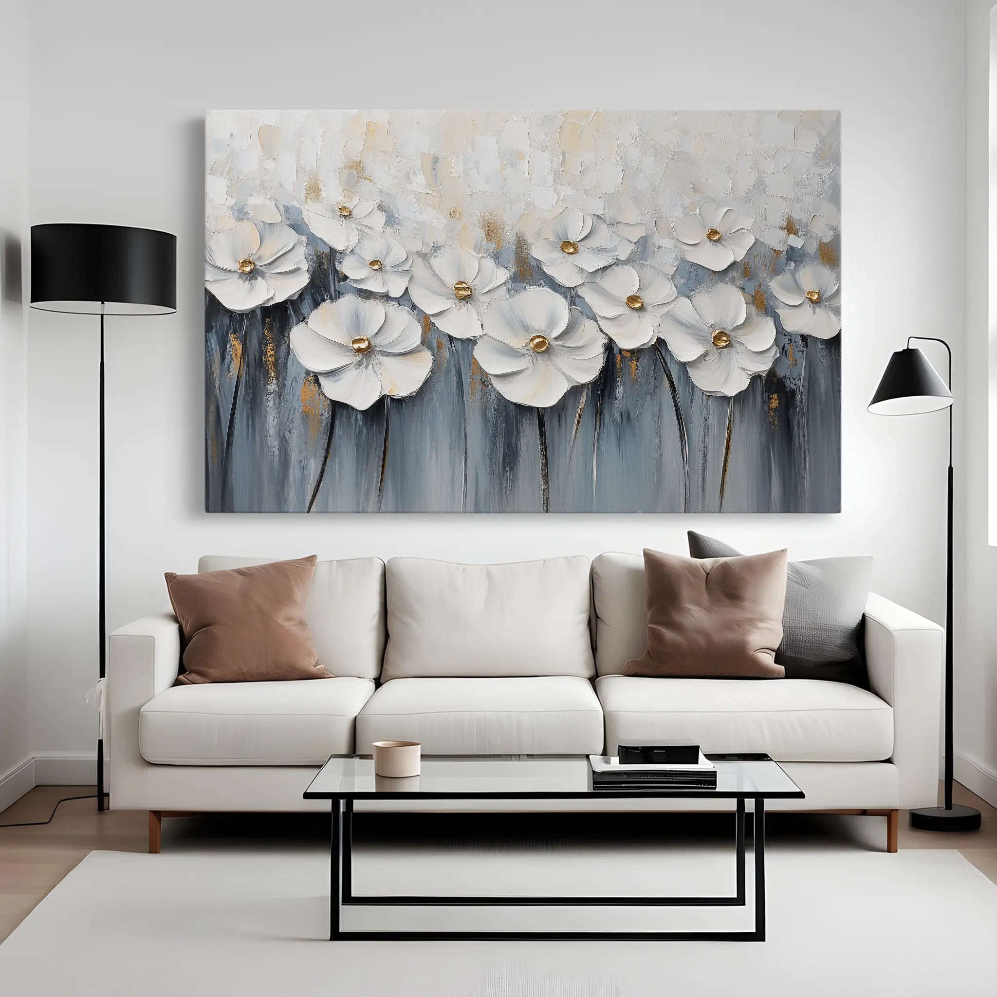 Floral Canvas Wall Art WAD1064-F 90 x 60 cm / Stretched on hidden frame