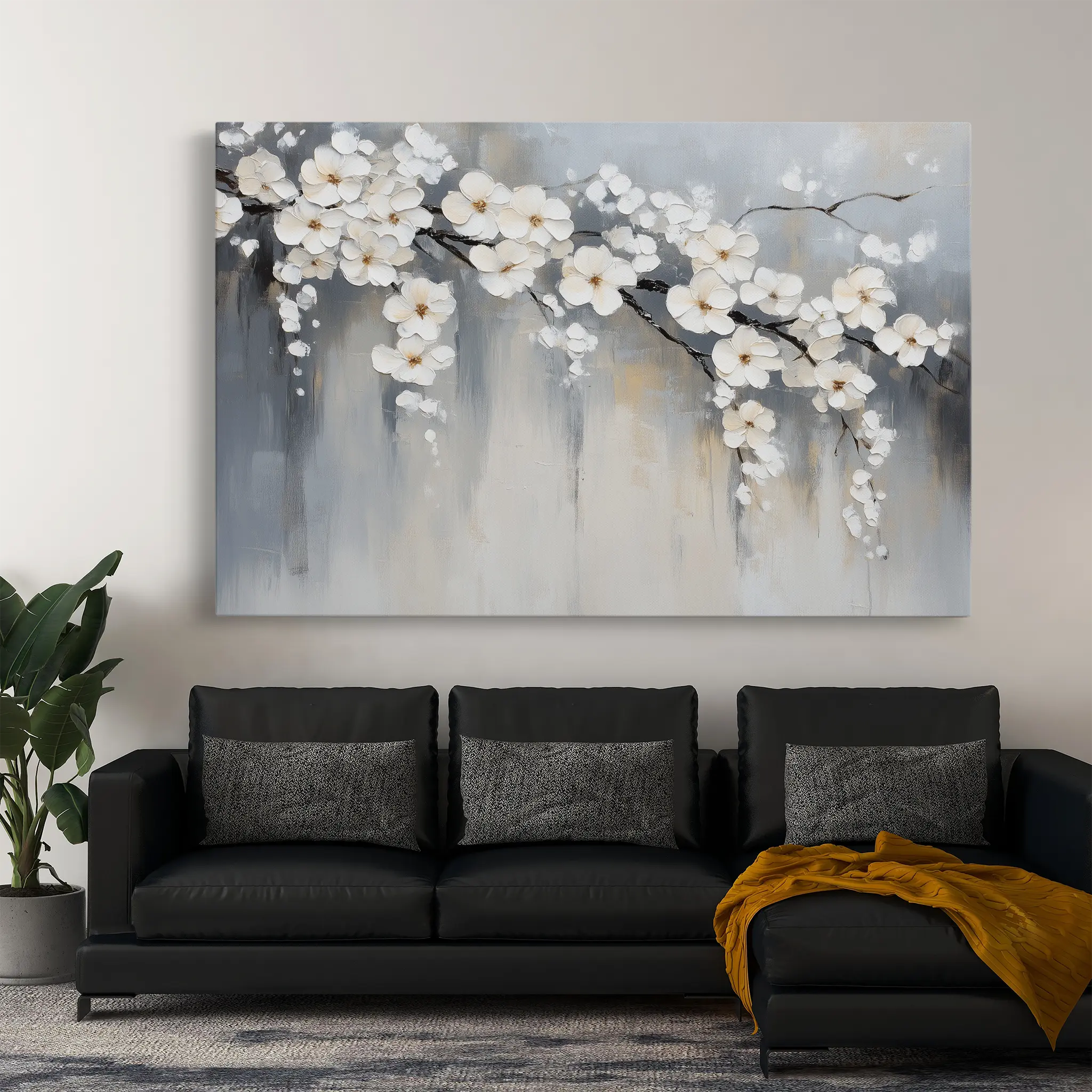 Floral Canvas Wall Art WAD1067-F 90 x 60 cm / Stretched on hidden frame