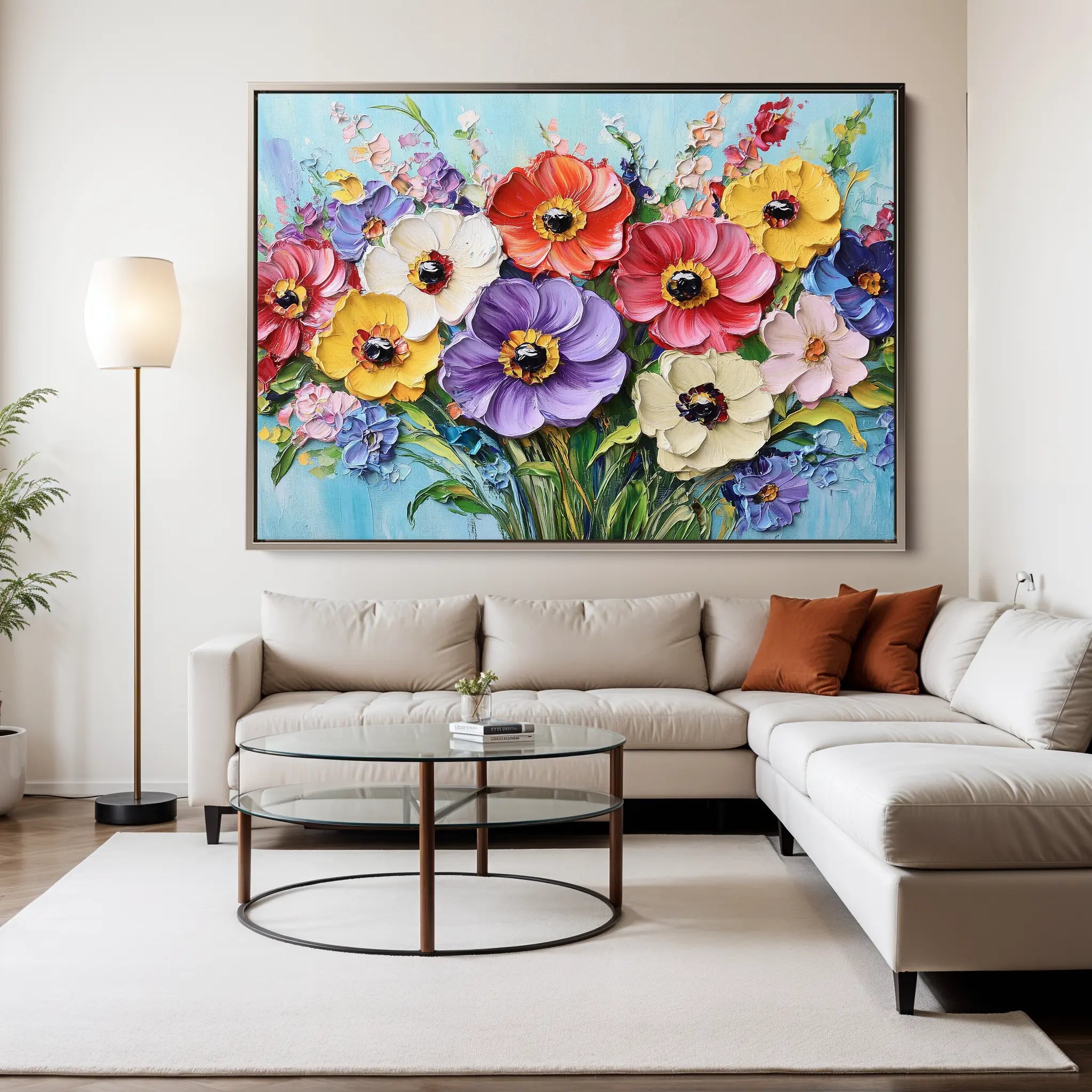 Floral Canvas Wall Art WAD1068-F 90 x 60 cm / Stretched on hidden frame