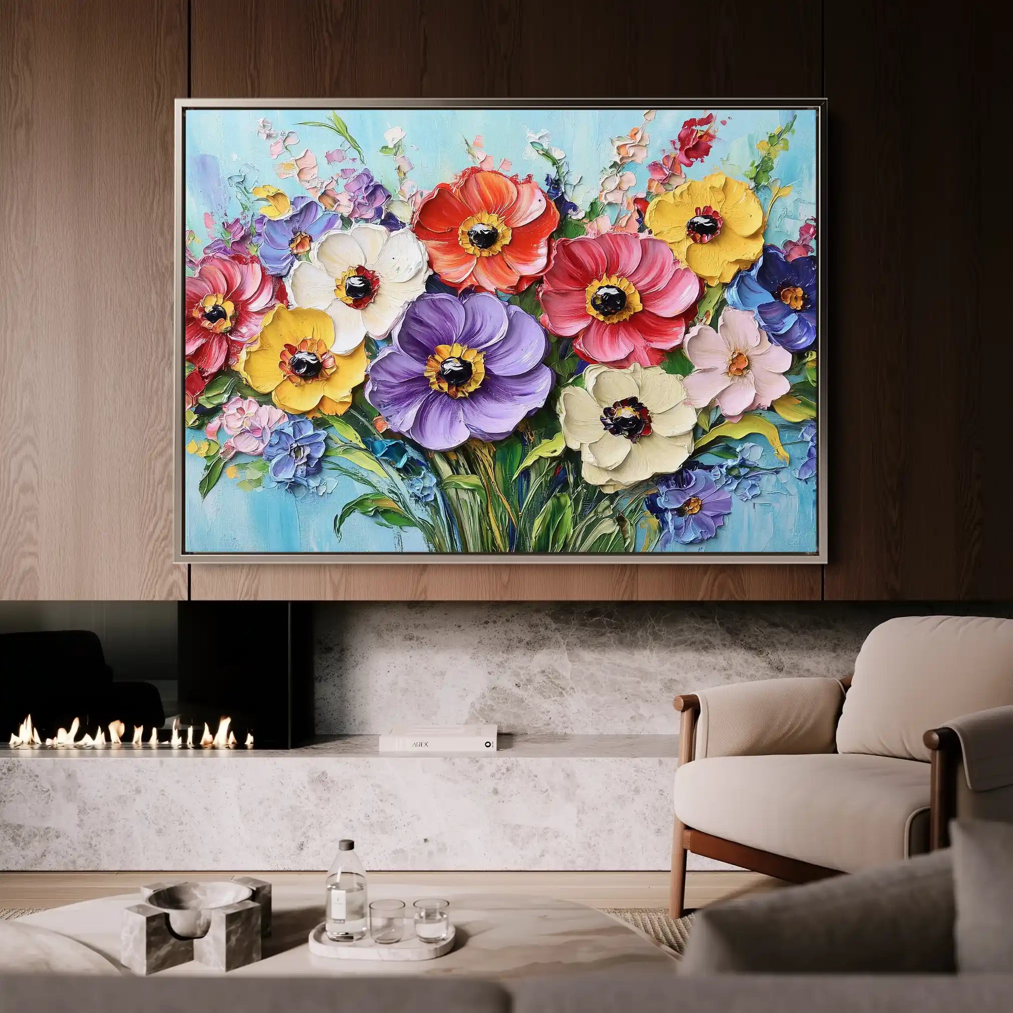 Floral Canvas Wall Art WAD1068-F 90 x 60 cm / Stretched on hidden frame