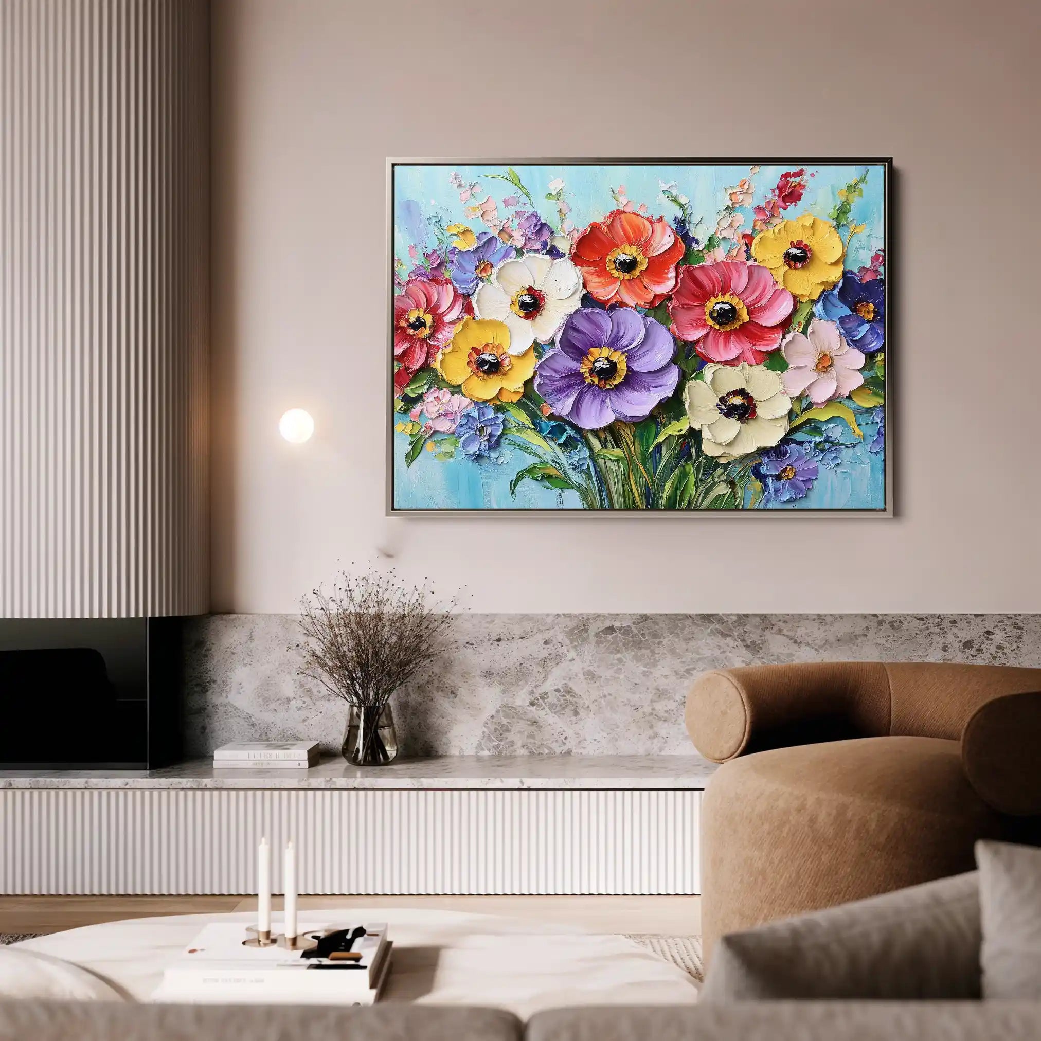 Floral Canvas Wall Art WAD1068-F 90 x 60 cm / Stretched on hidden frame
