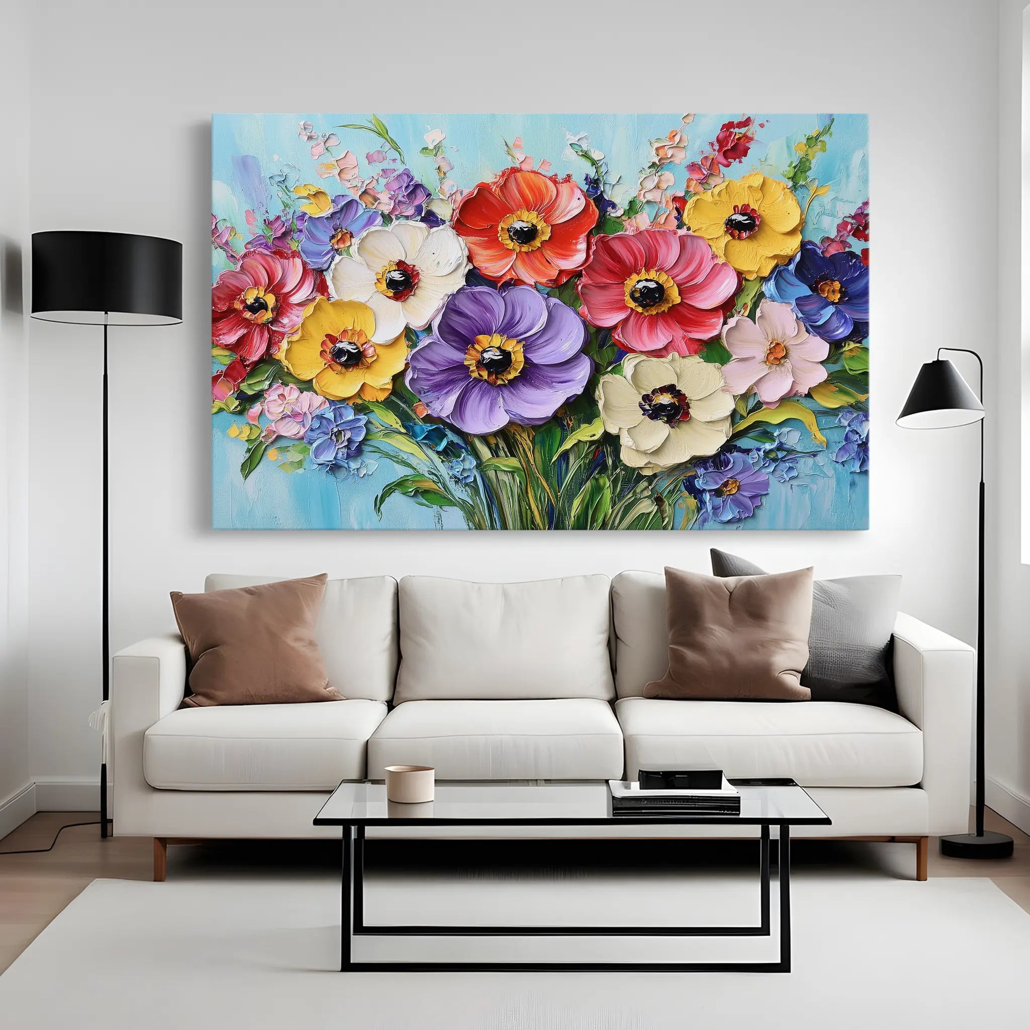 Floral Canvas Wall Art WAD1068-F 90 x 60 cm / Stretched on hidden frame