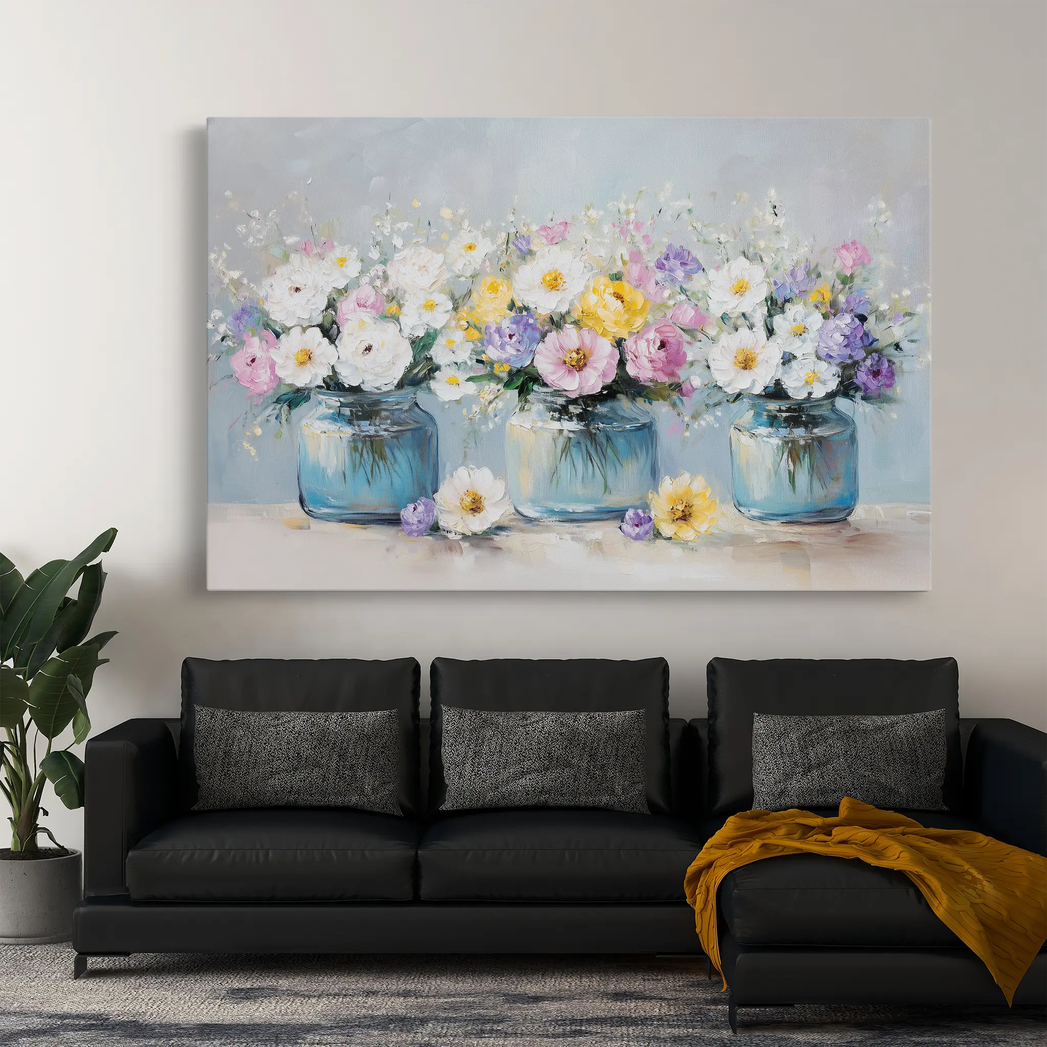 Floral Canvas Wall Art WAD1069-F 90 x 60 cm / Stretched on hidden frame