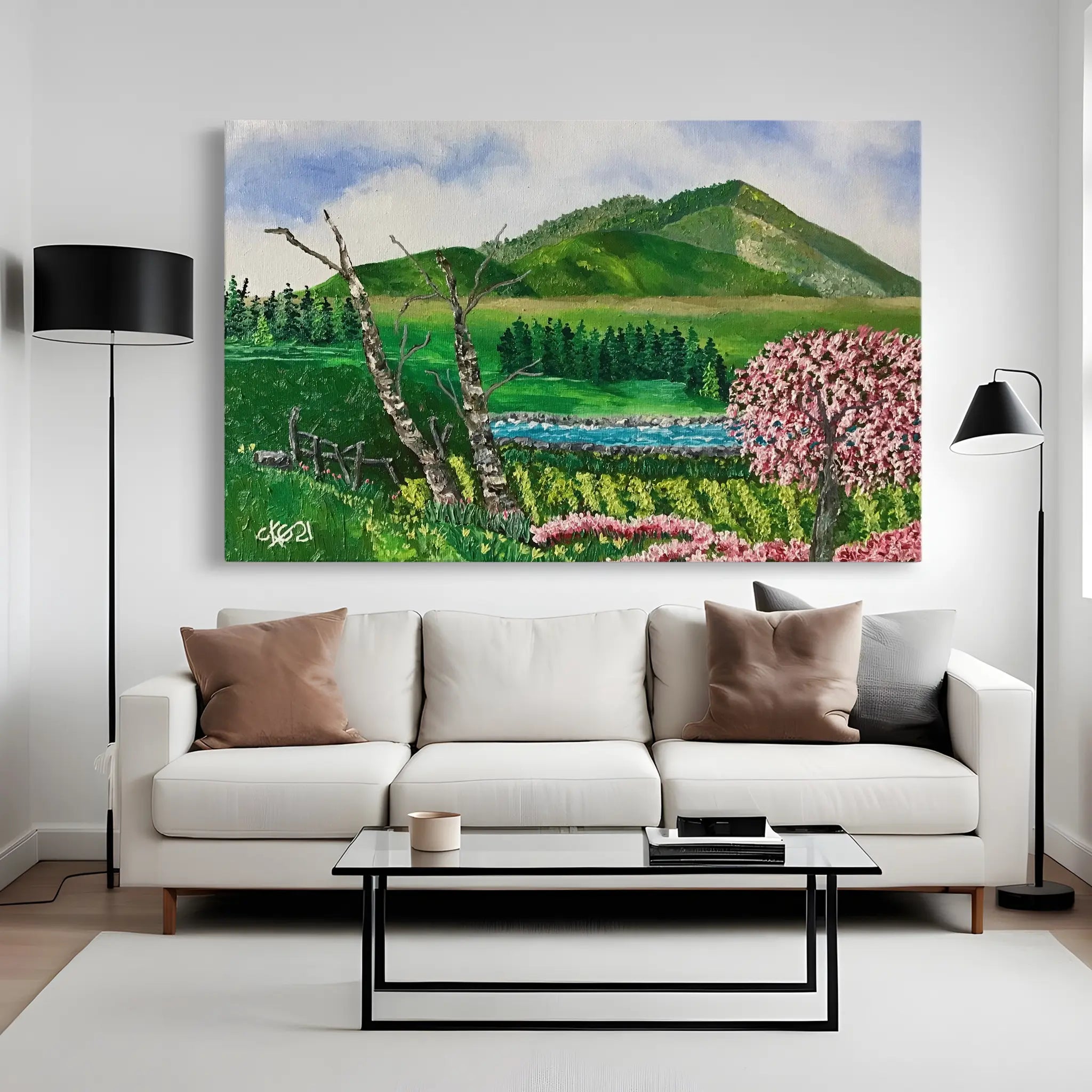 Landscape Canvas Wall Art WAD107-L 90 x 60 cm / Stretched on hidden frame