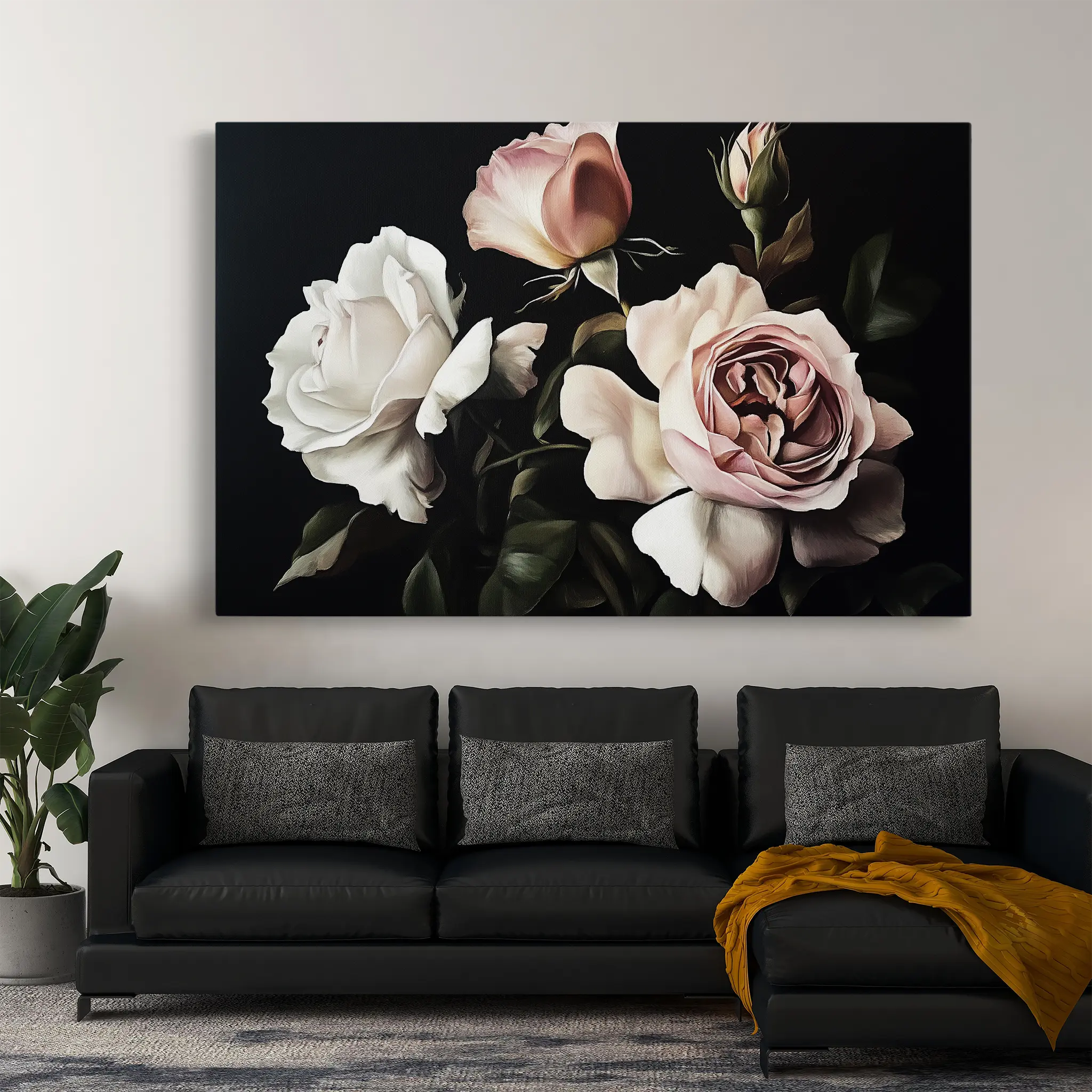 Floral Canvas Wall Art WAD1070-F 90 x 60 cm / Stretched on hidden frame