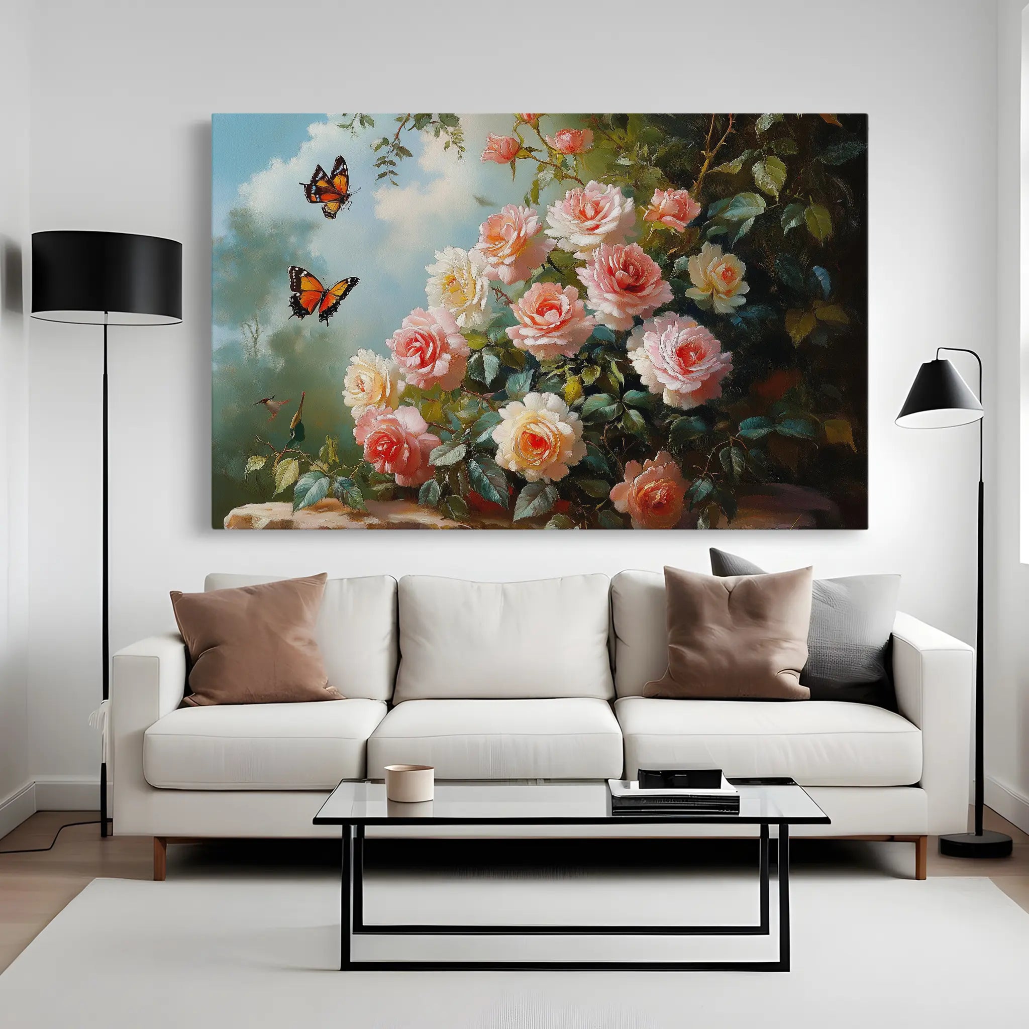 Floral Canvas Wall Art WAD1072-F 90 x 60 cm / Stretched on hidden frame