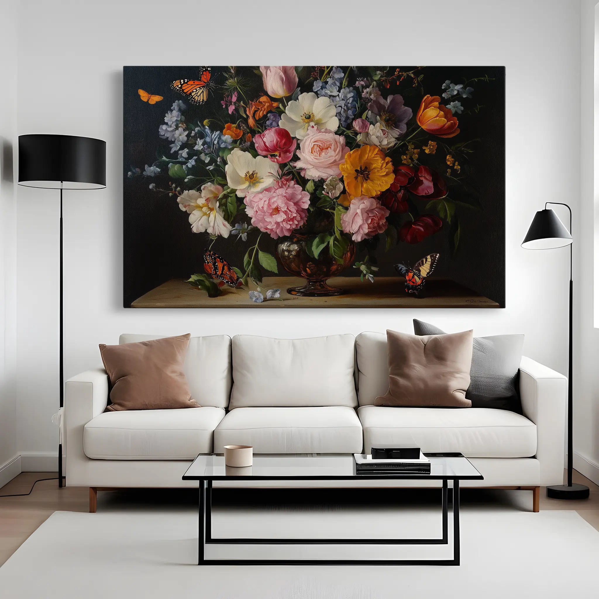 Floral Canvas Wall Art WAD1073-F 90 x 60 cm / Stretched on hidden frame