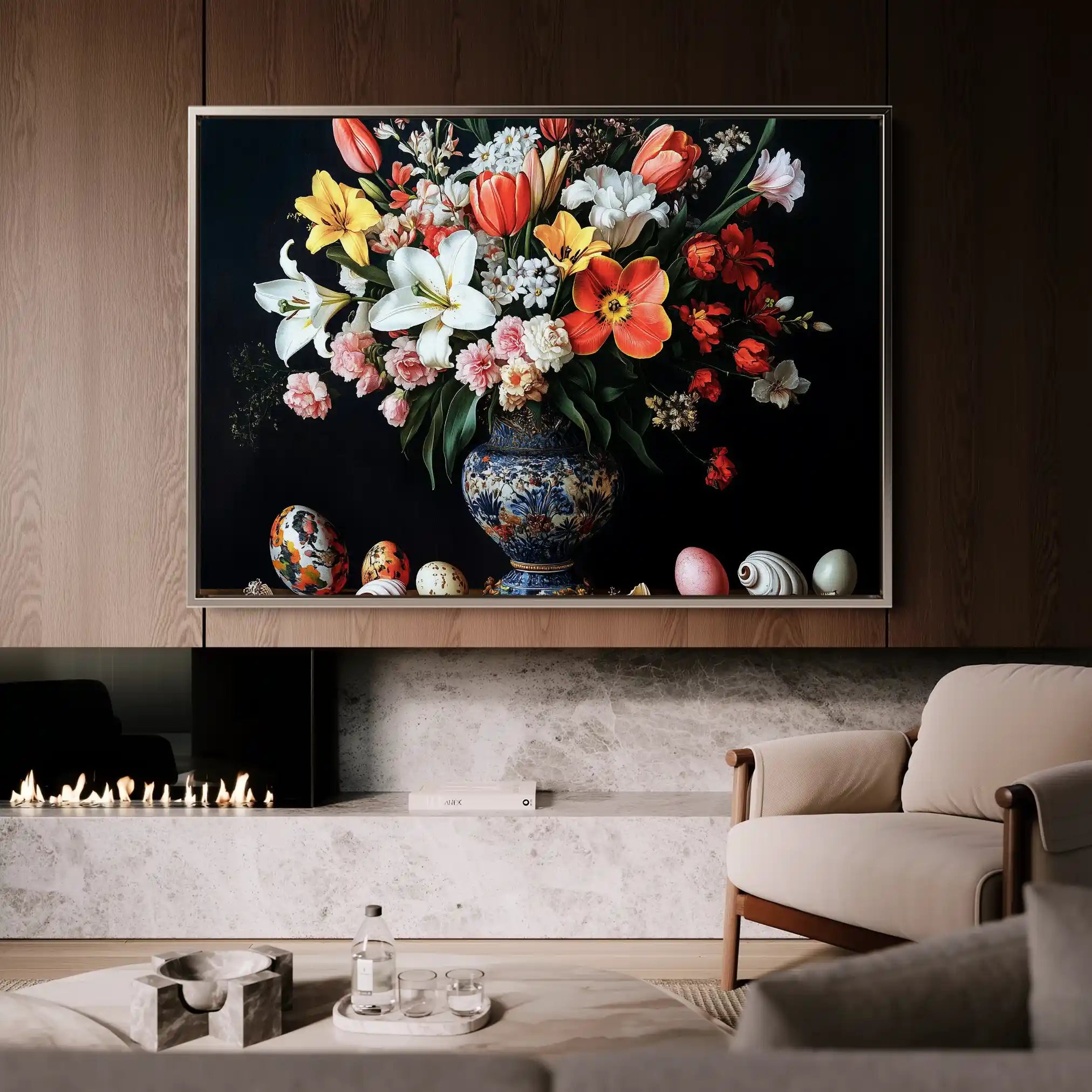 Floral Canvas Wall Art WAD1074-F 90 x 60 cm / Stretched on hidden frame