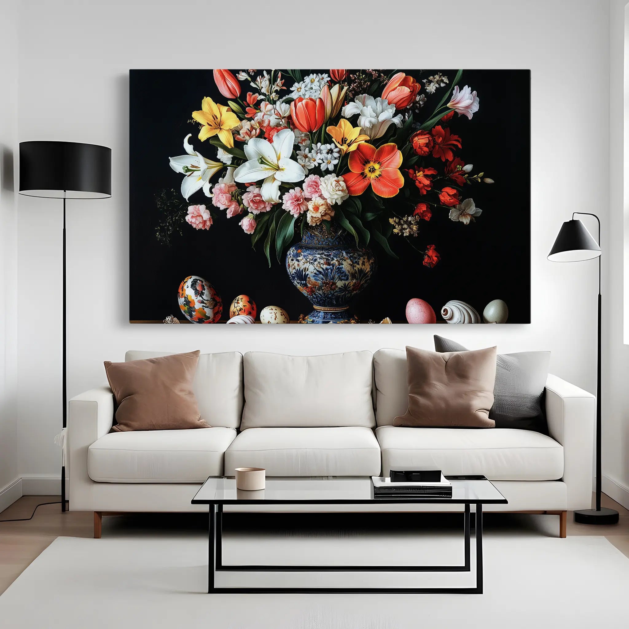 Floral Canvas Wall Art WAD1074-F 90 x 60 cm / Stretched on hidden frame