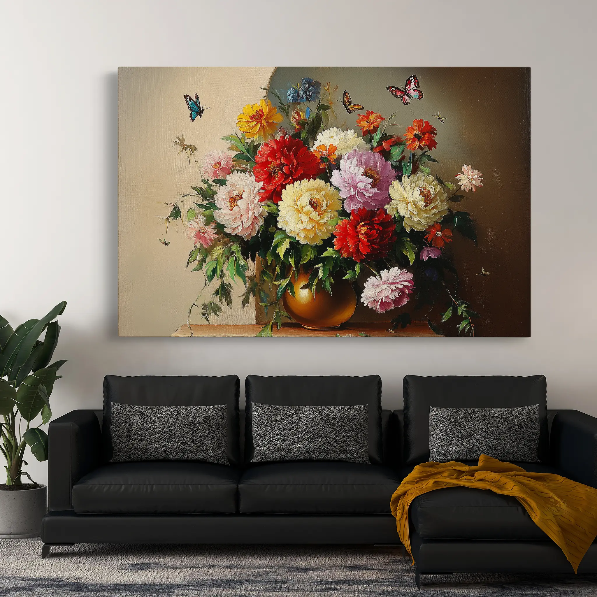 Floral Canvas Wall Art WAD1075-F 90 x 60 cm / Stretched on hidden frame