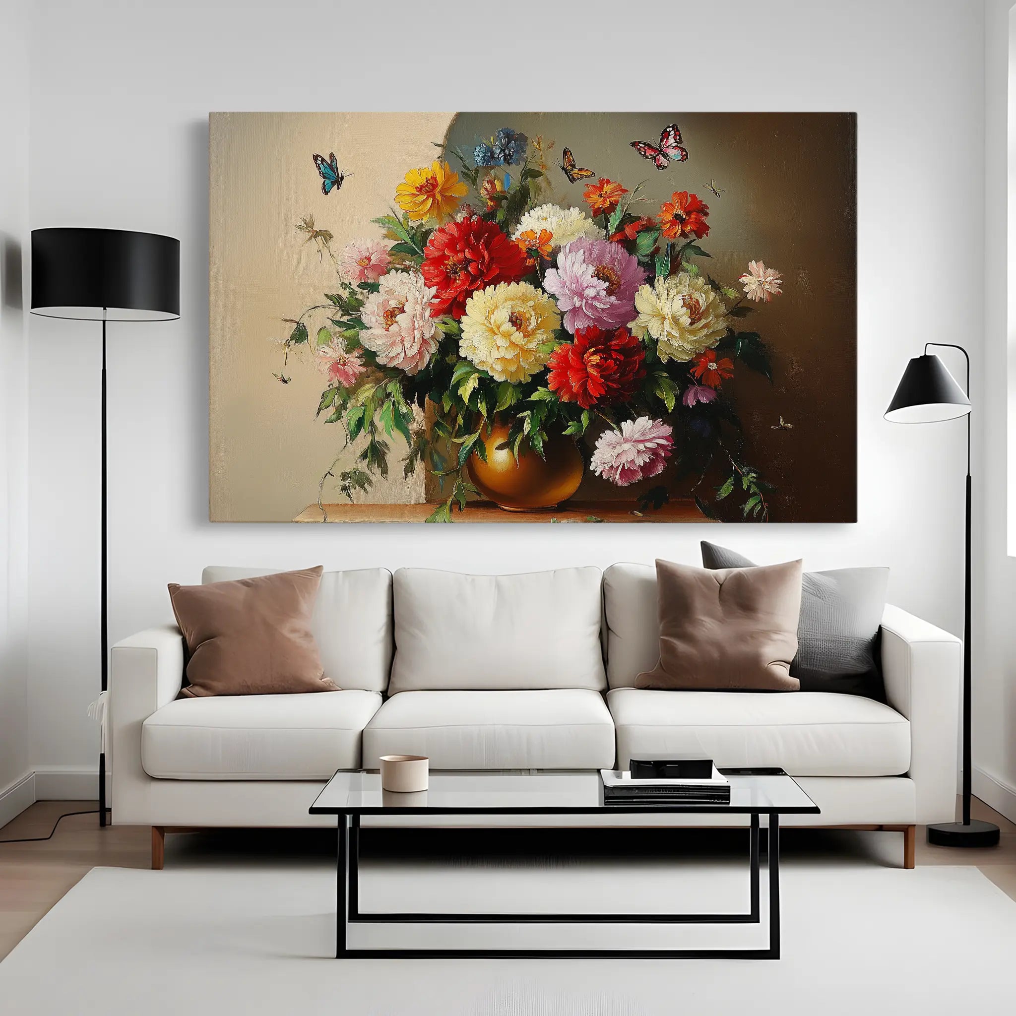 Floral Canvas Wall Art WAD1075-F 90 x 60 cm / Stretched on hidden frame