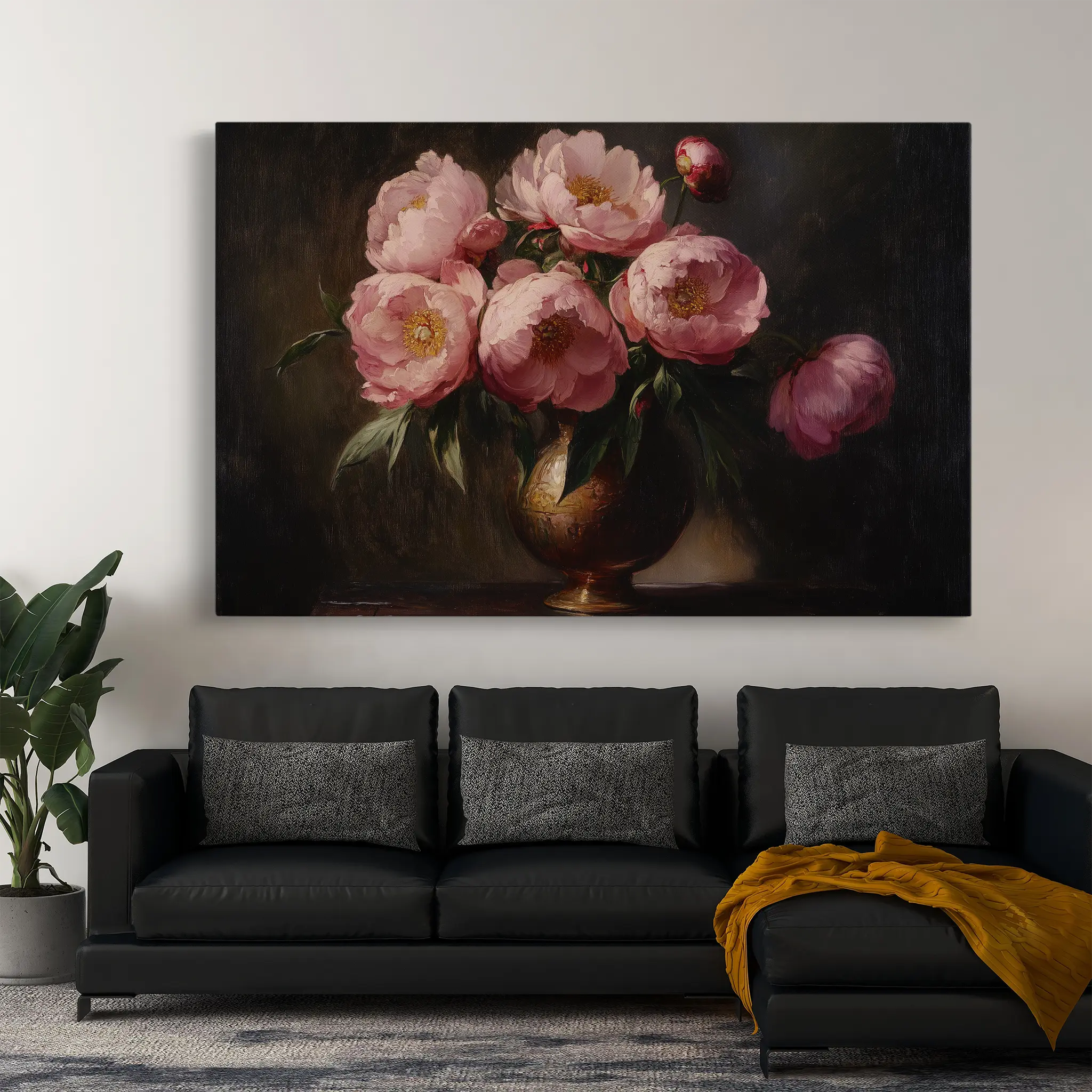 Floral Canvas Wall Art WAD1076-F 90 x 60 cm / Stretched on hidden frame