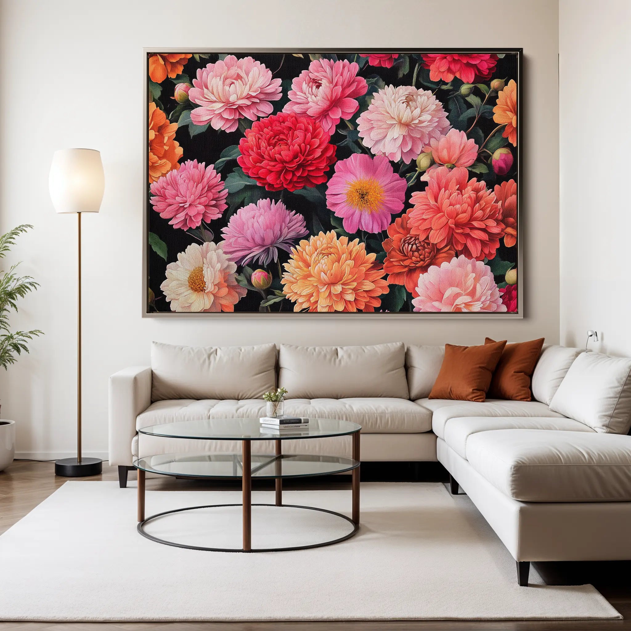 Floral Canvas Wall Art WAD1077-F 90 x 60 cm / Stretched on hidden frame