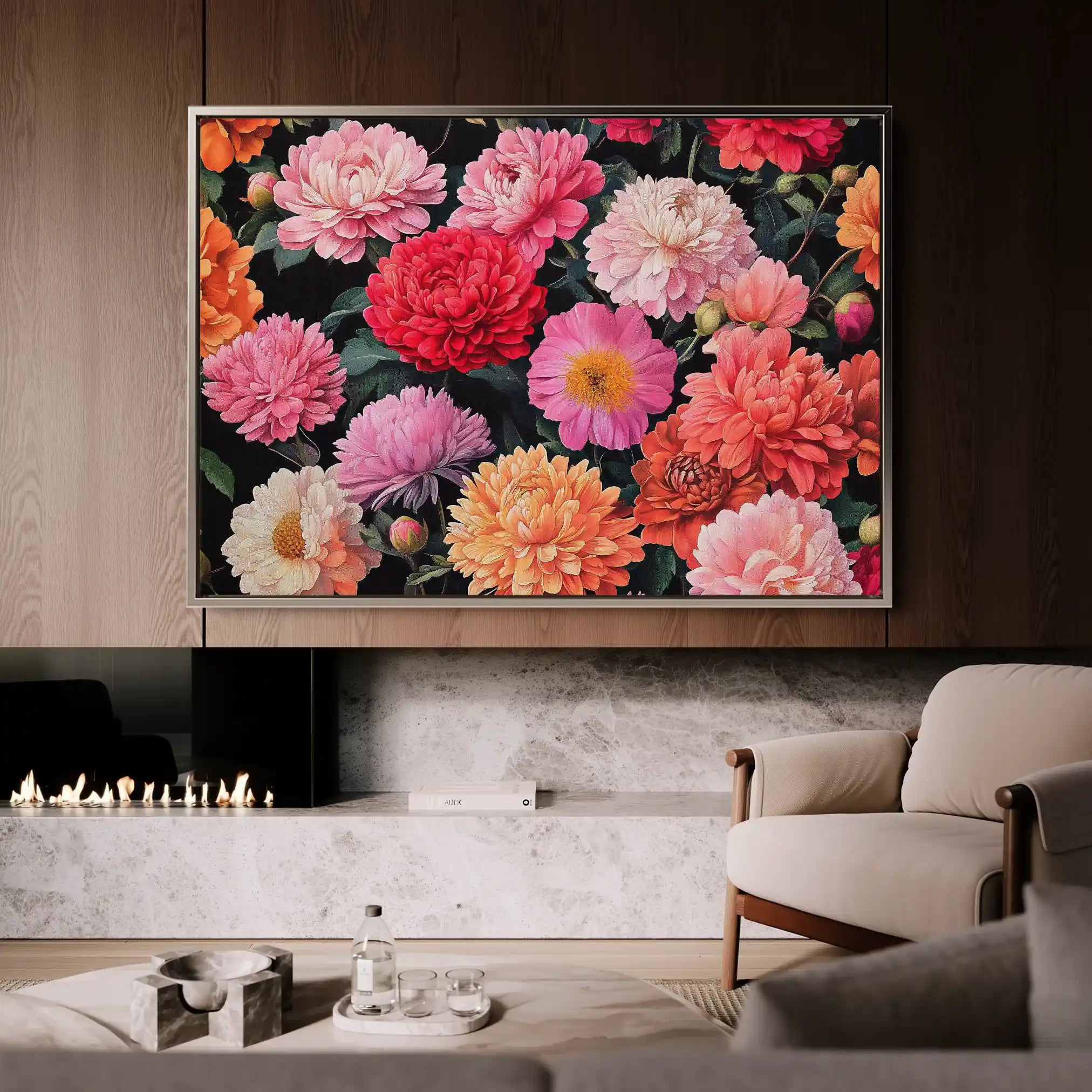 Floral Canvas Wall Art WAD1077-F 90 x 60 cm / Stretched on hidden frame
